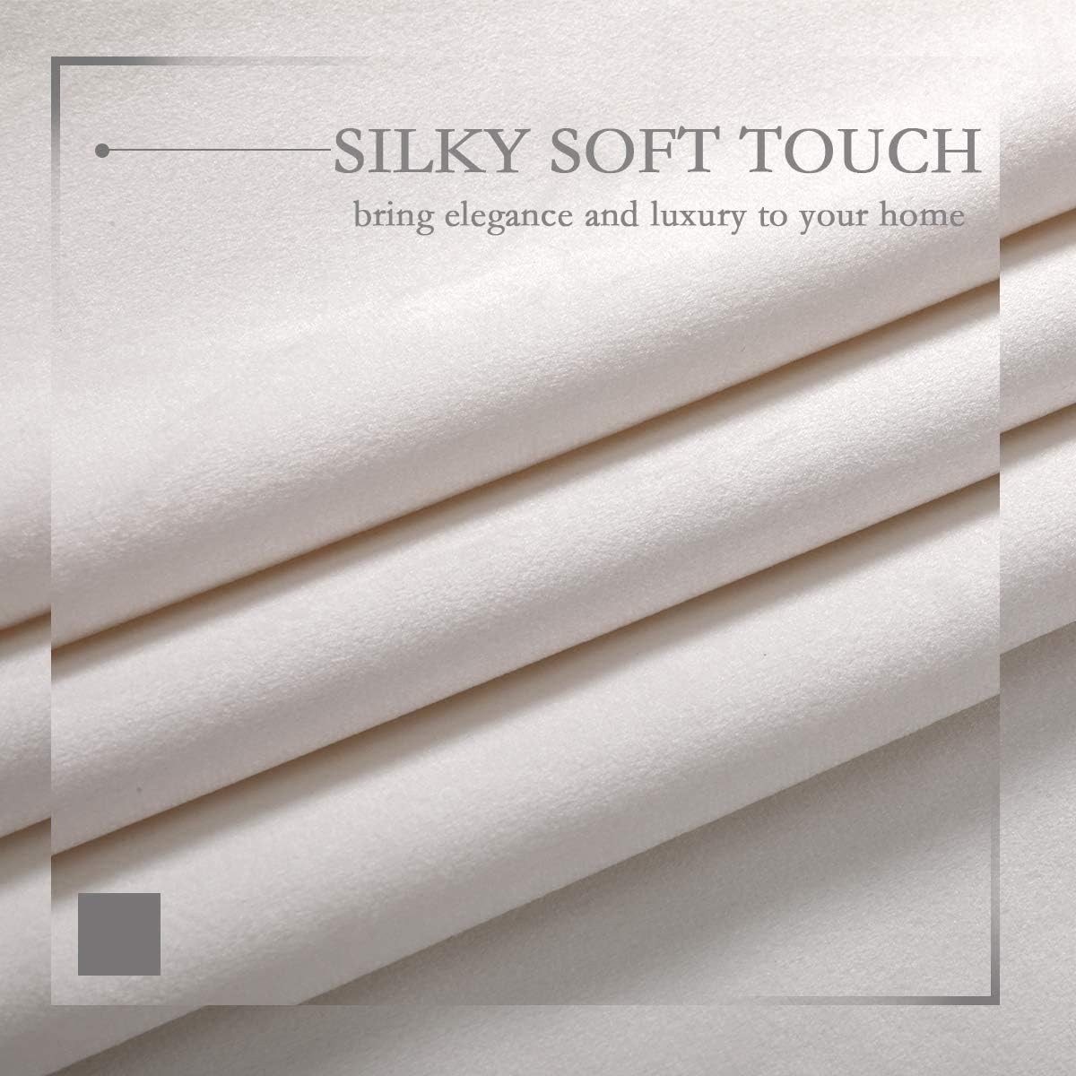 SPXTEX Cream Velvet Curtains 84 Inch Long Set of 2