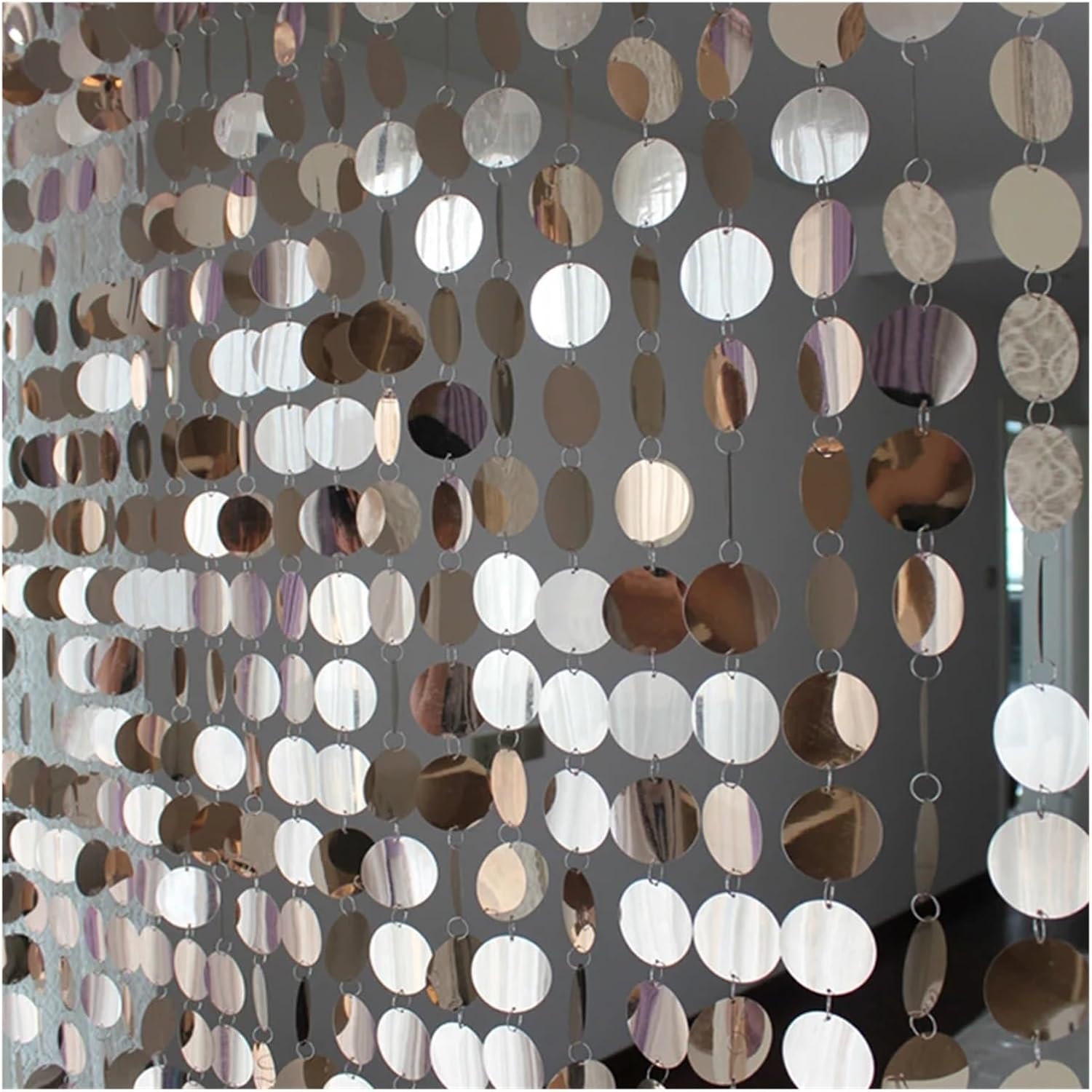 PVC Sequins Curtain Blue 5 Strips 150cm DIY Wedding Decor