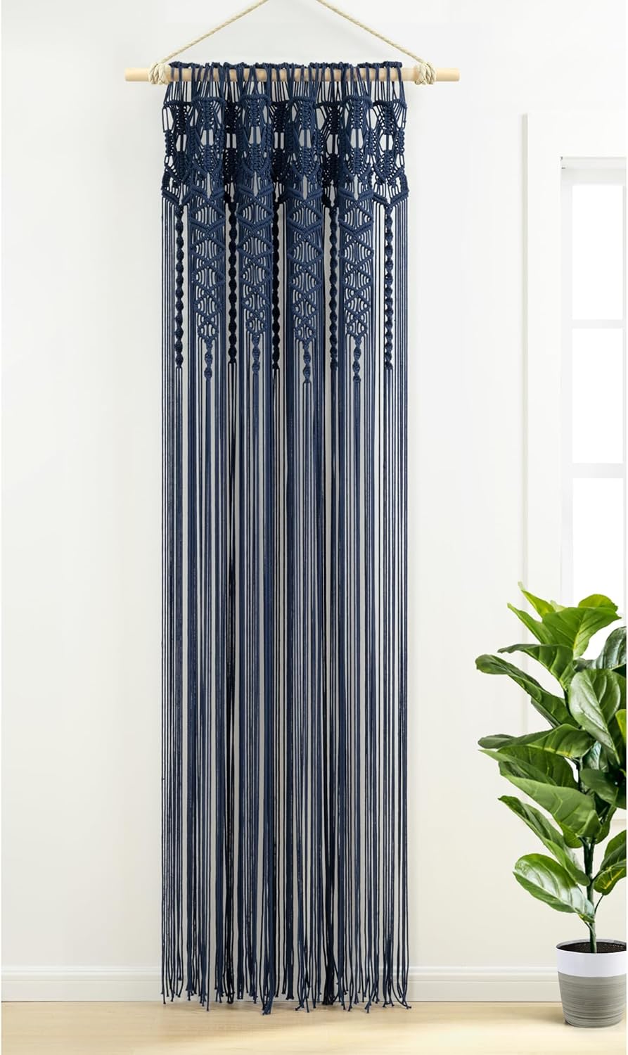 Lush Decor Boho Macrame Cotton Curtain Panel