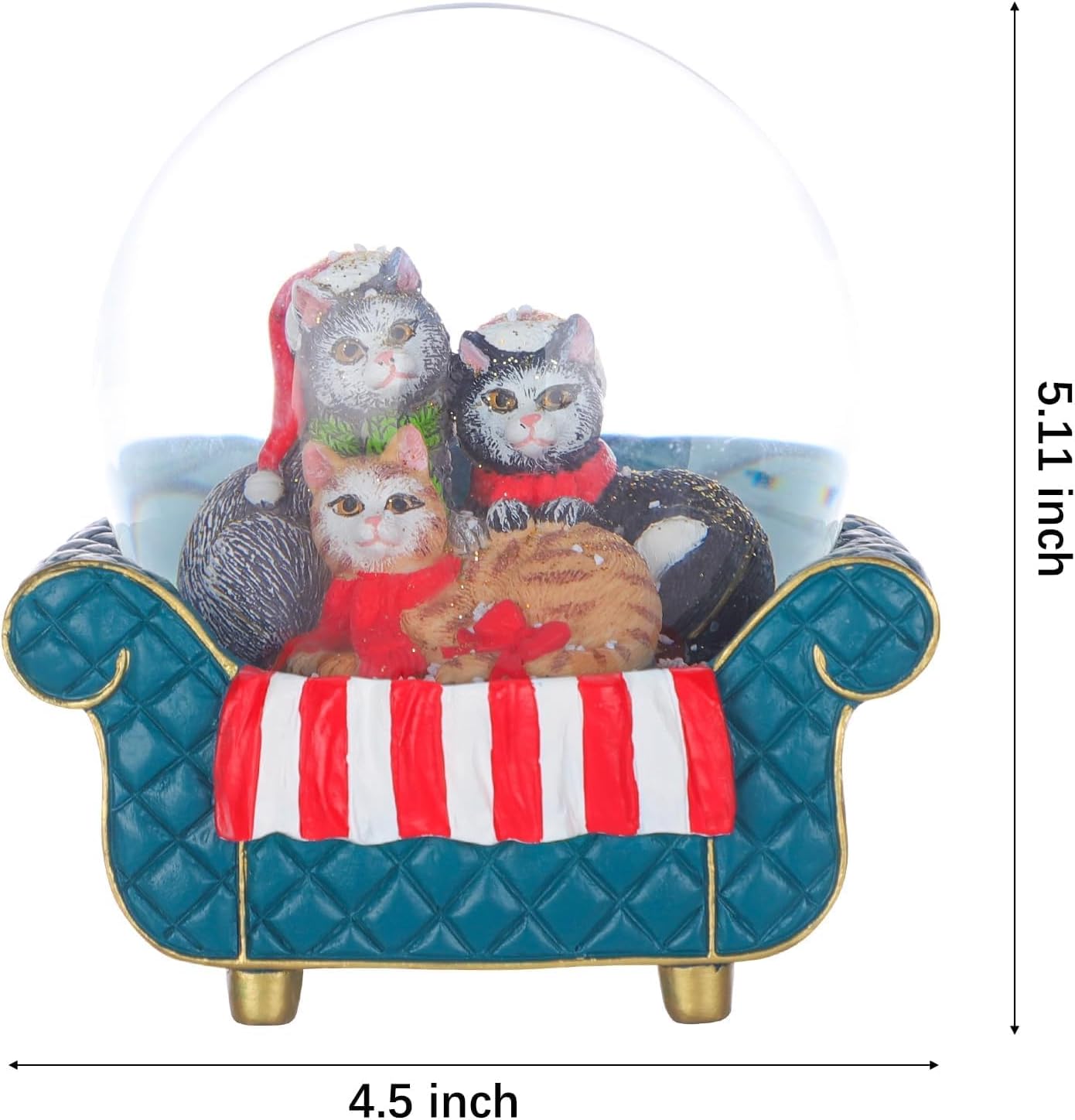 Cute Snow Globes with Cats 100MM Holiday Decor Gift