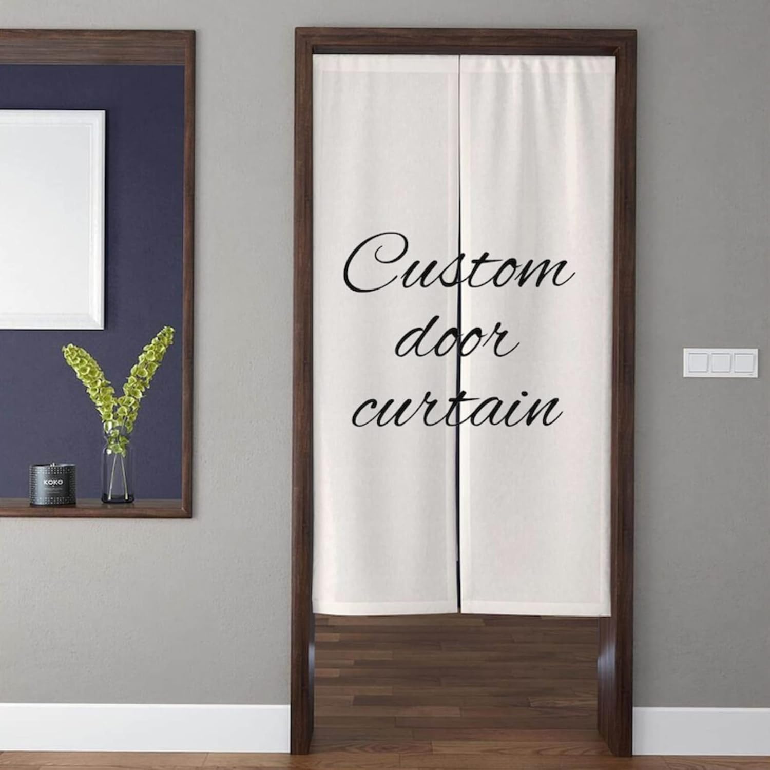 SIGNFORD Custom Door Curtain with Photo Text Room Divider Panel