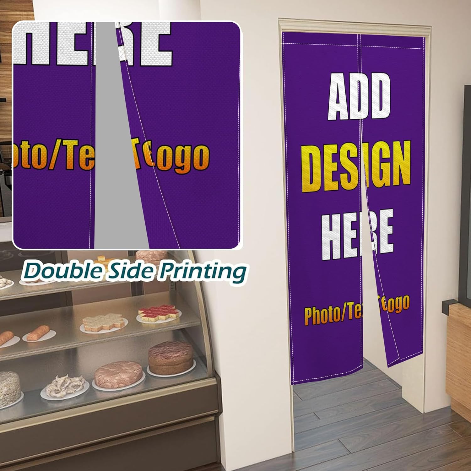 Custom Noren Curtain with Personalized Photo or Logo
