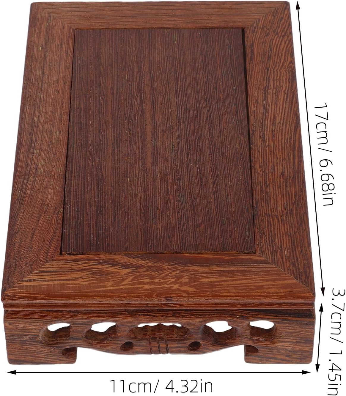 LOGOFUN Rectangular Wood Display Stand for Home Decor
