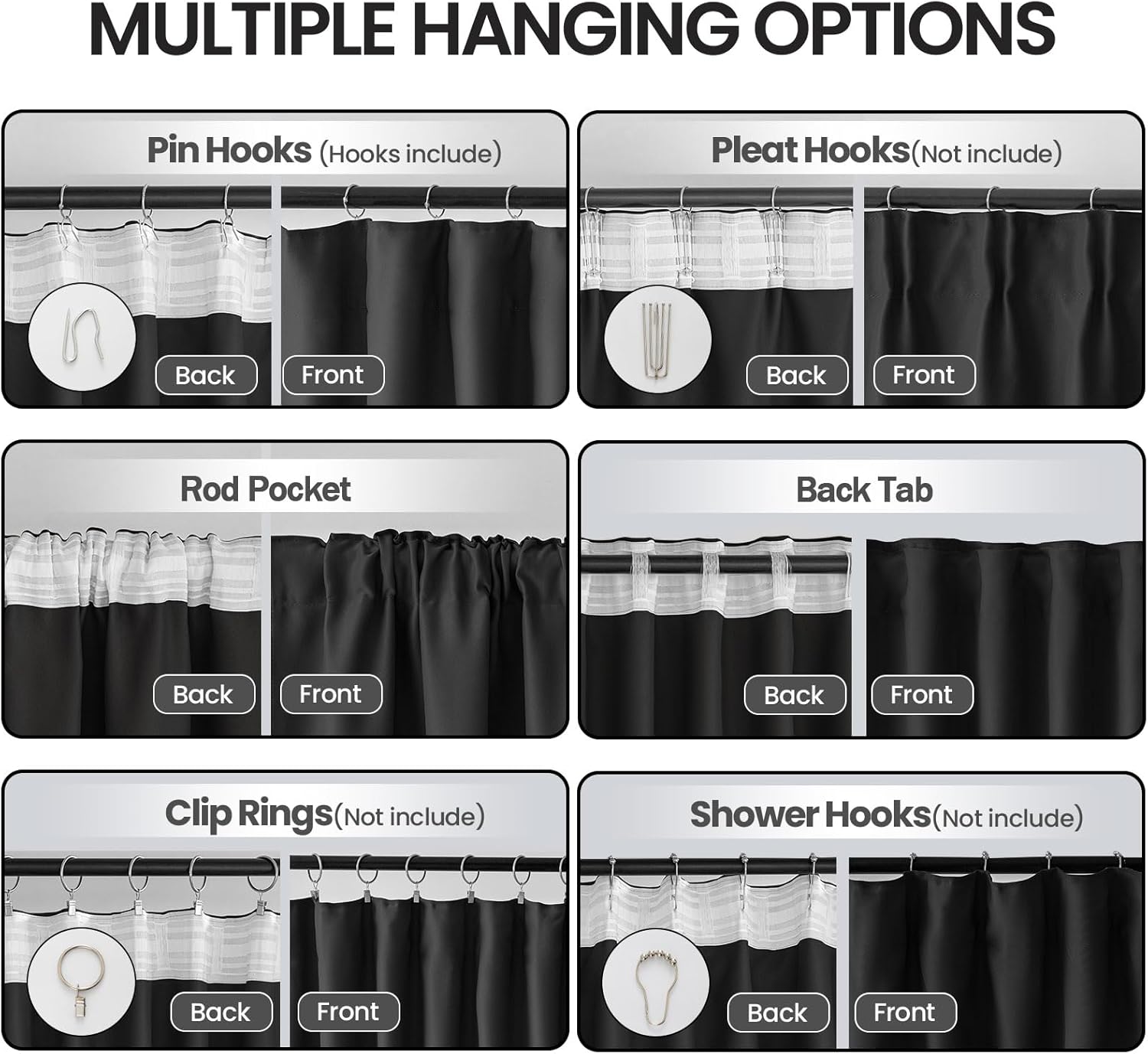 Extra Wide Room Divider Curtain Panel - Blackout Privacy Soundproof Thermal 1 Panel