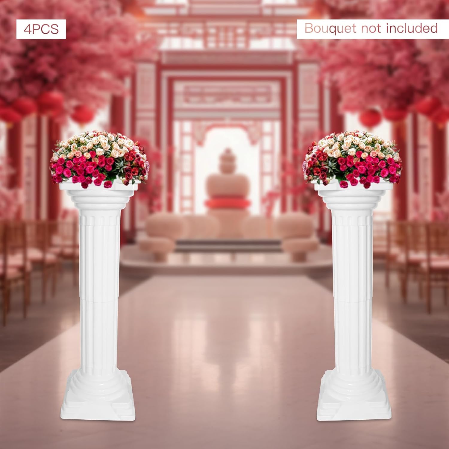 Roman Pillars Party Decor Set of 4 with Adjustable Height