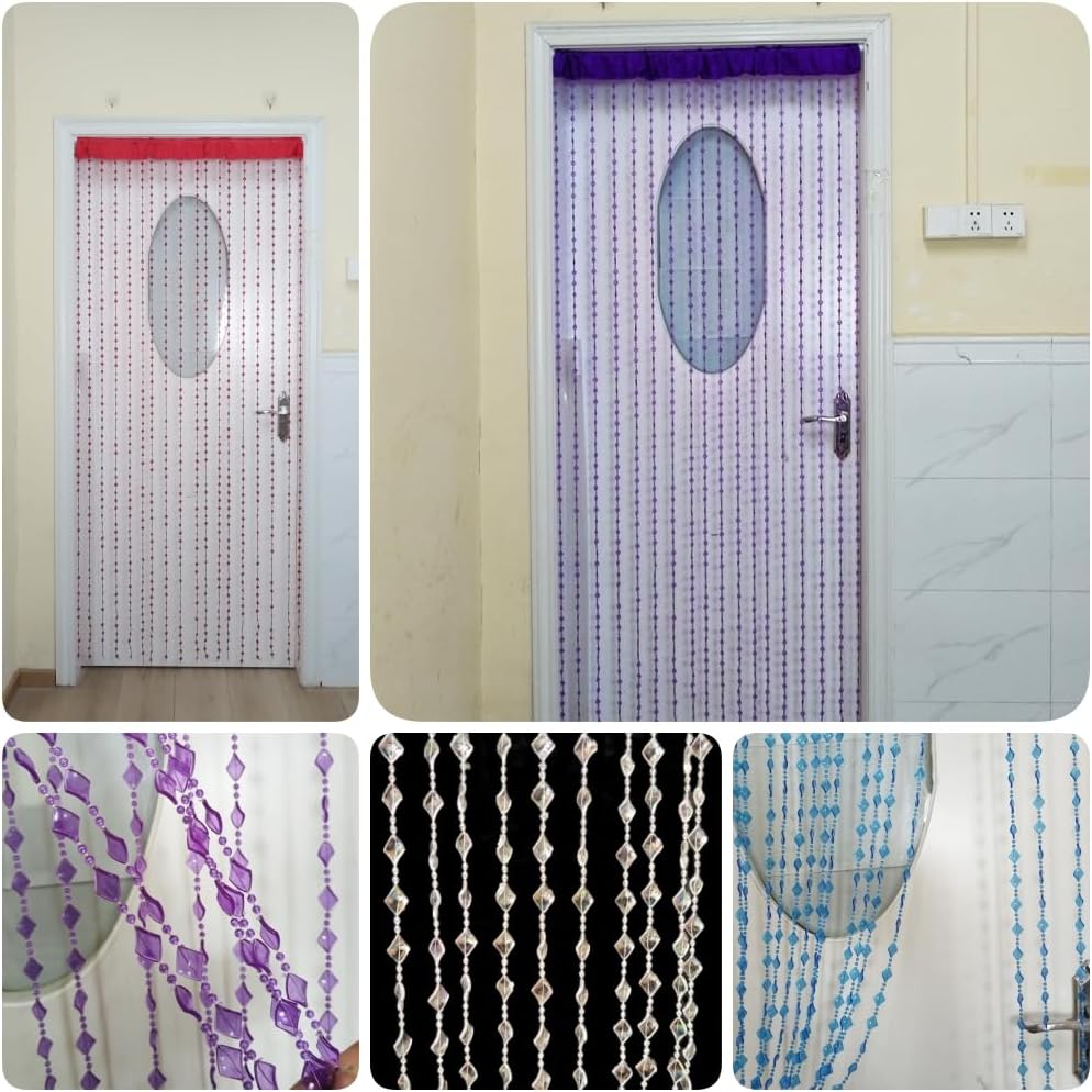 Ave Split Beaded Curtain Dark Blue 18 Strand