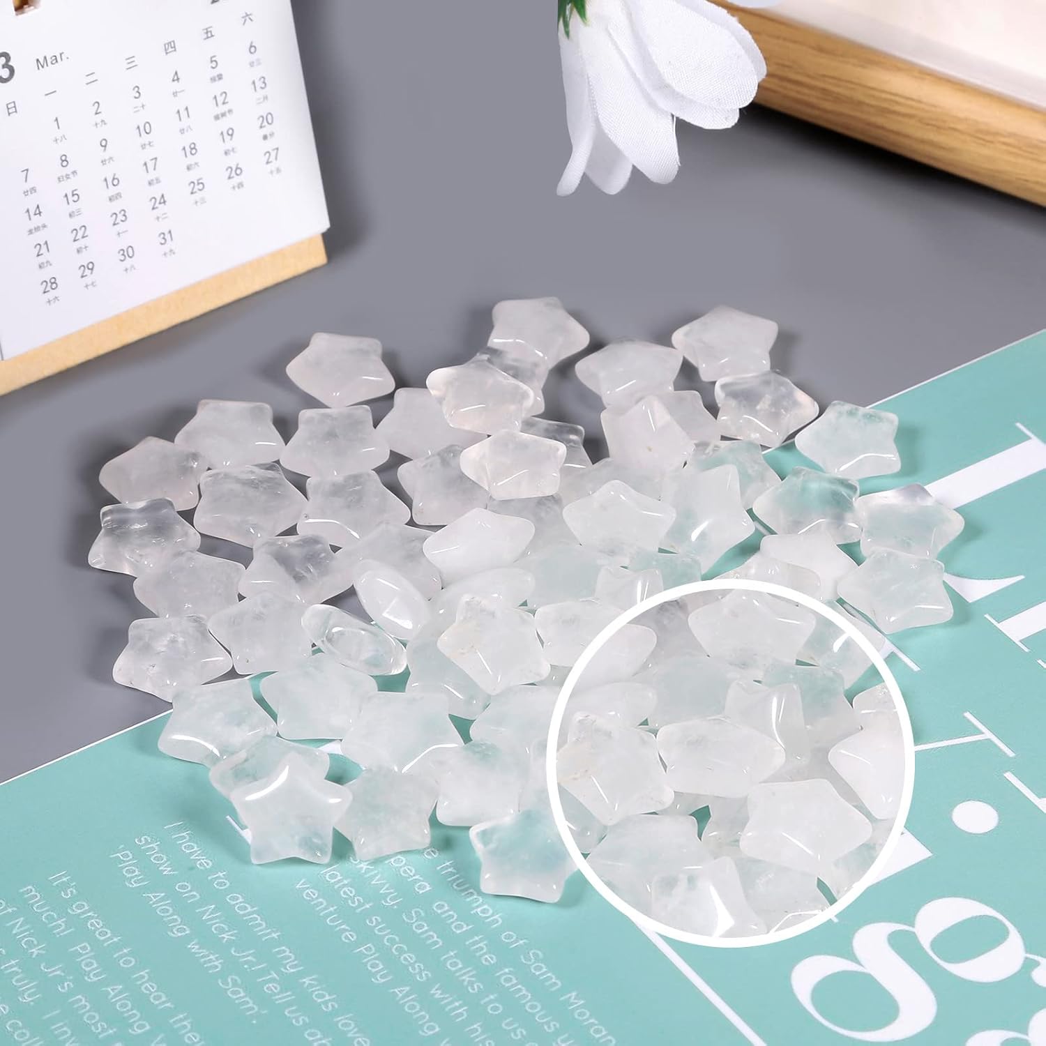 Rockcloud 10 Pack Star Shaped Crystal Pocket Stones
