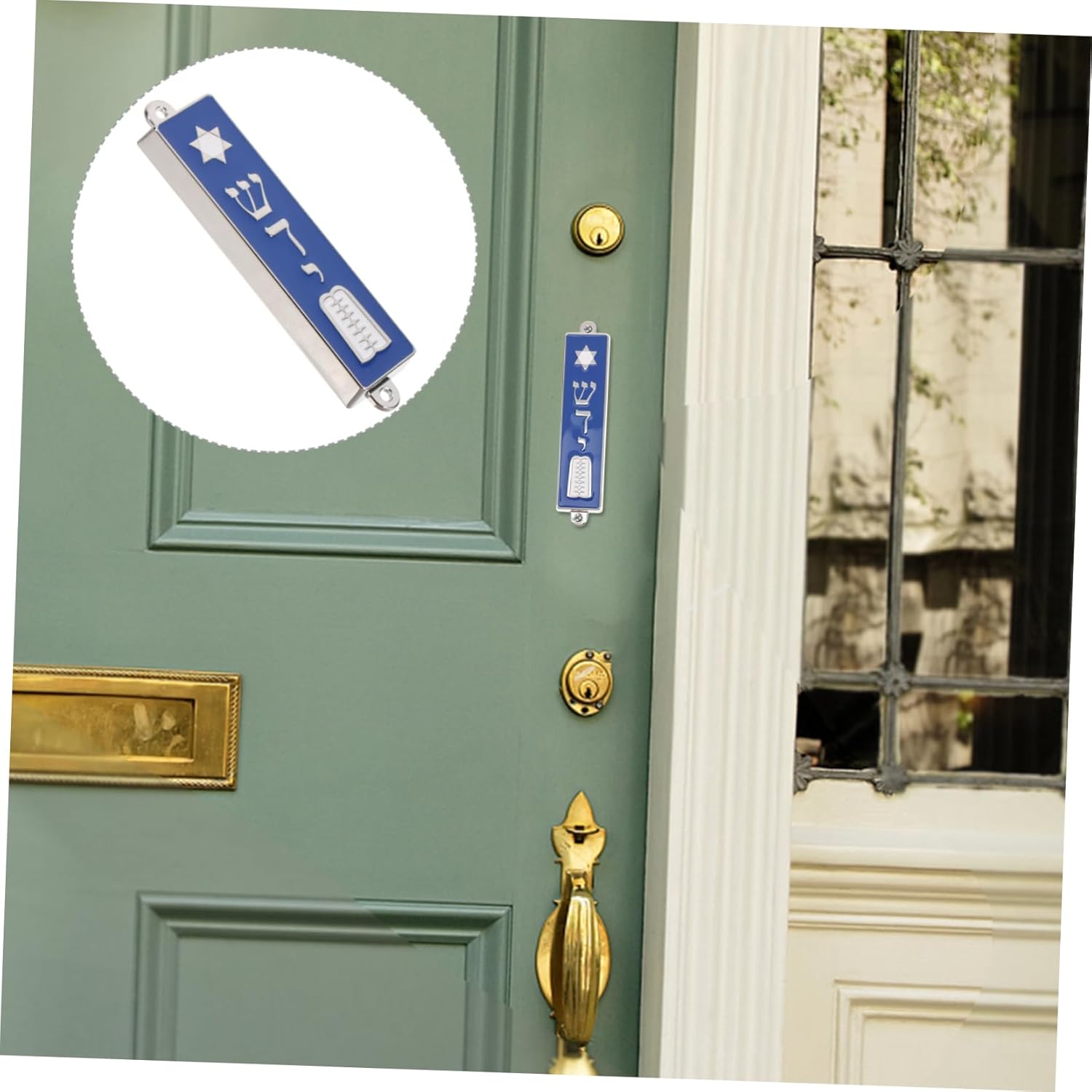 ABOOFAN Star Mezuzah with Scroll for Front Door