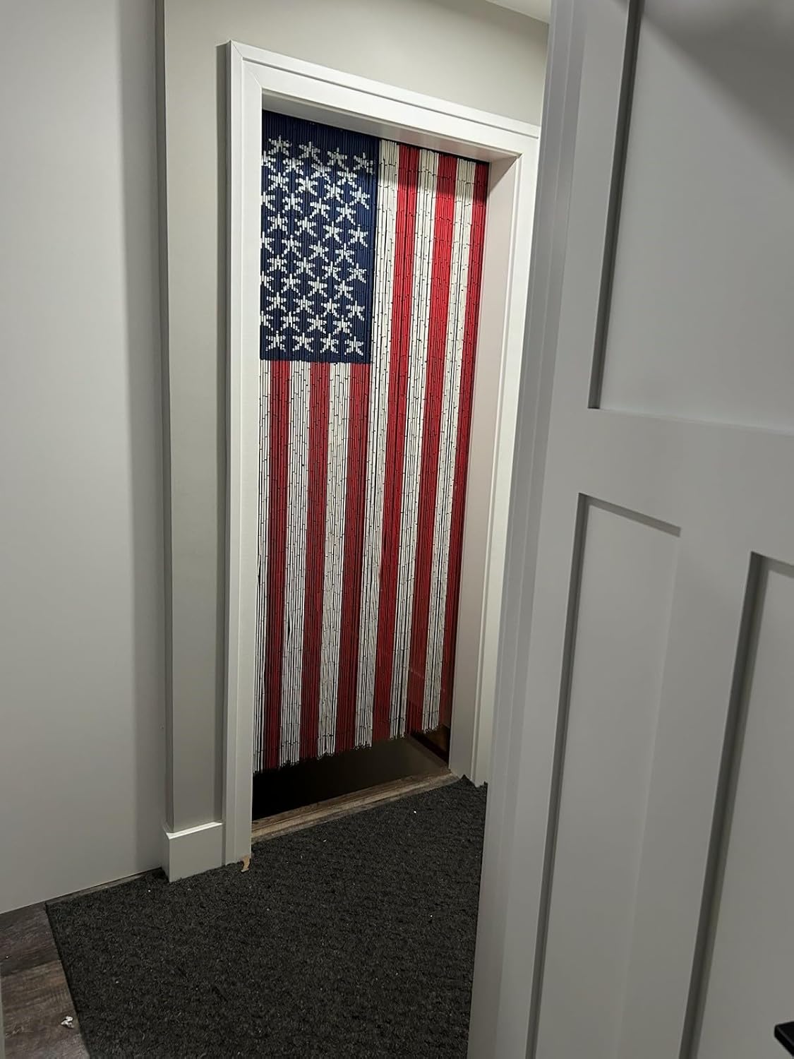 ABeadedCurtain 125 String American Flag Beaded Curtain Handmade with 4000 Beads