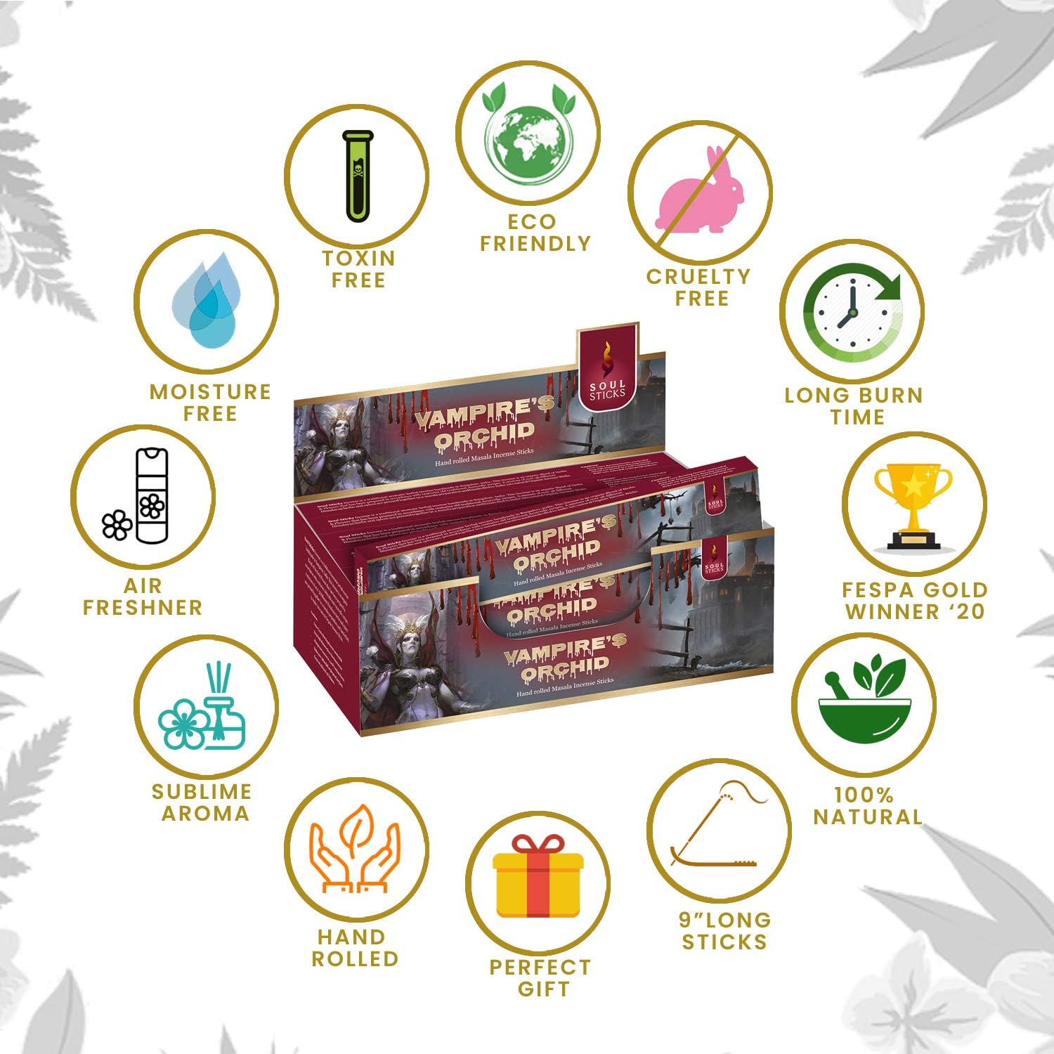 Soul Sticks Natural Hand-Rolled Incense 180 Gram Box
