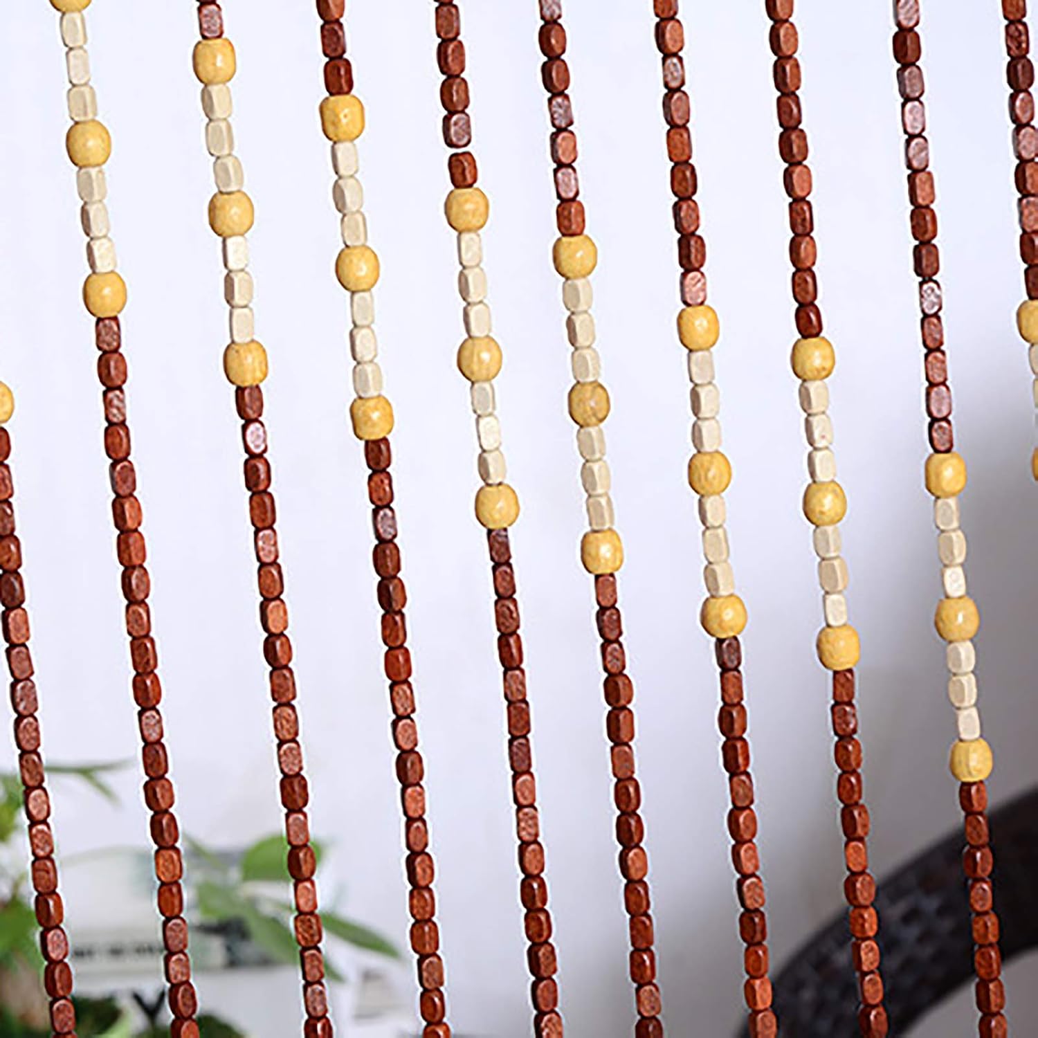 Wood Beaded Curtain for Doorways Wall Decor