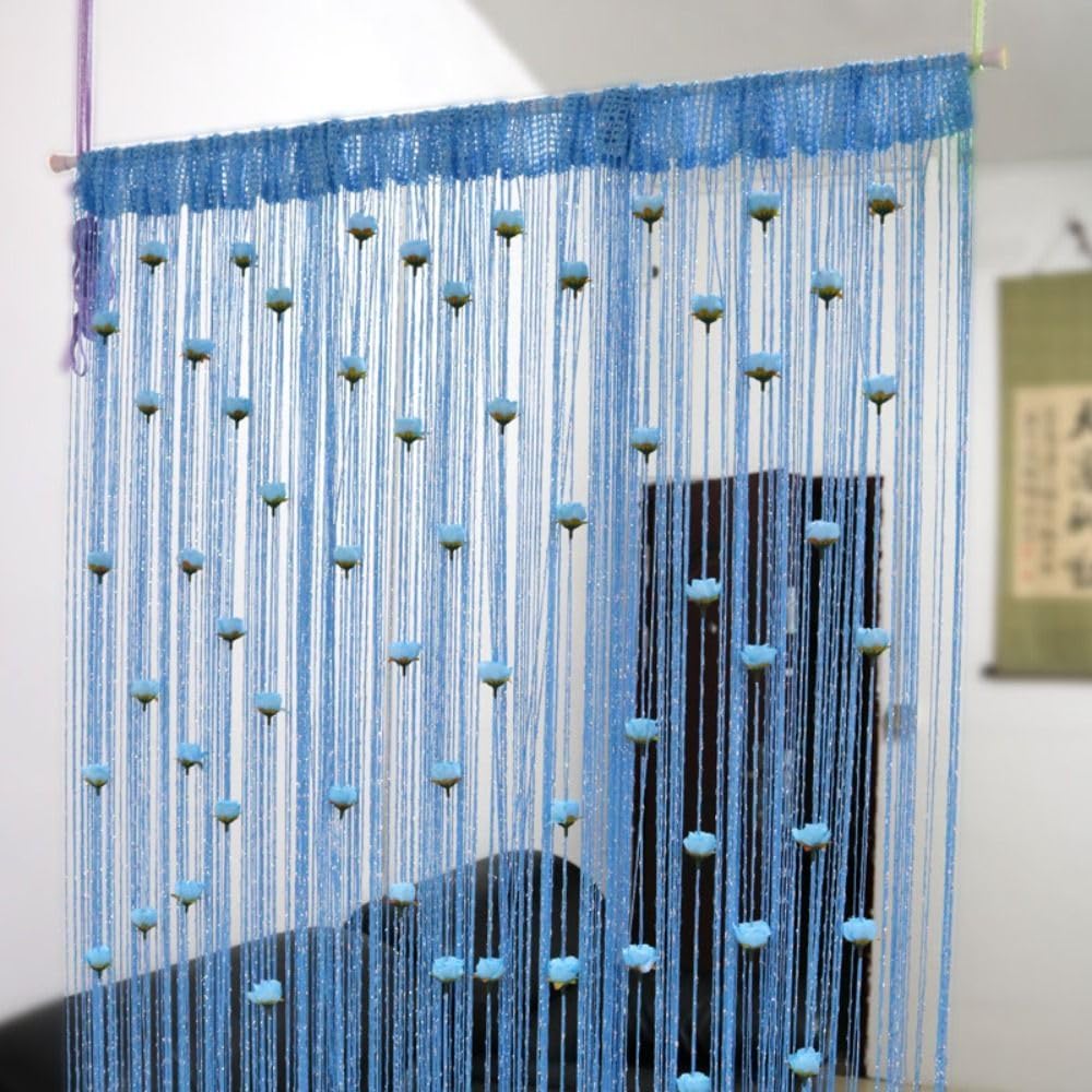 1 Panel Shiny Tassel Curtain for Door and Window
