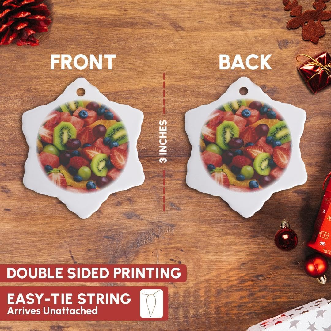 3dRose 3 Inch Snowflake Fruit Salad Hanging Ornament