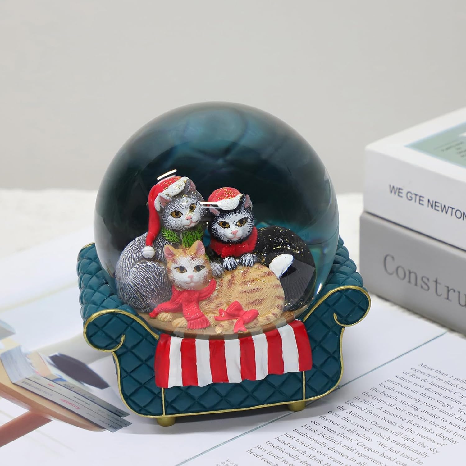 Cute Snow Globes with Cats 100MM Holiday Decor Gift