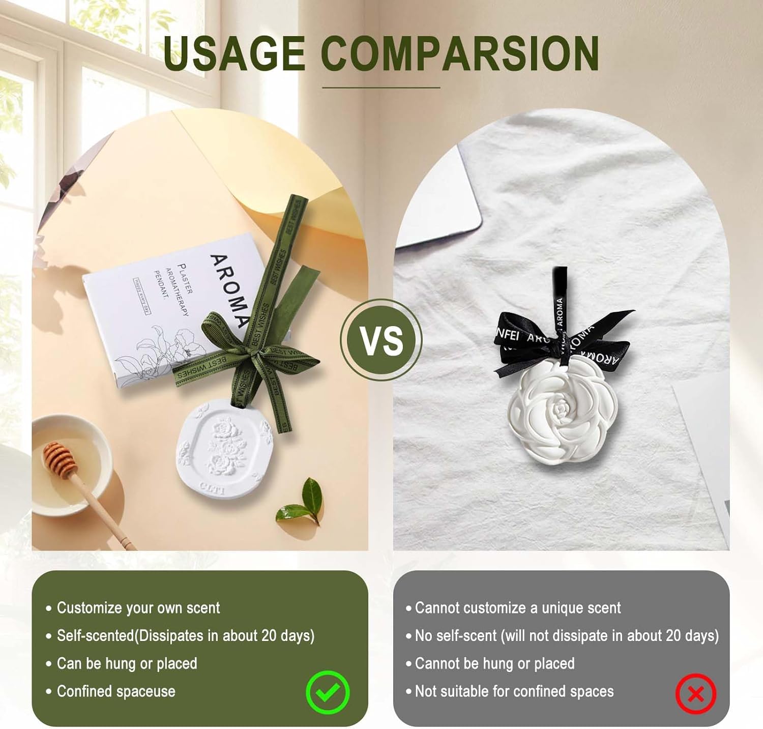 3pcs Porcelain Essential Oil Diffuser for Home and Car