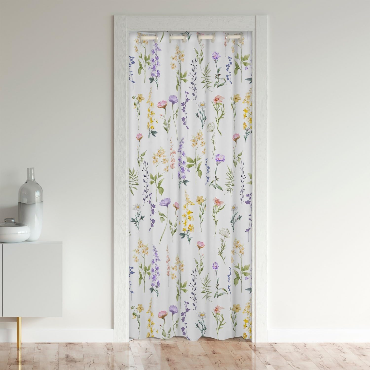 Jejeloiu Floral Door Curtain 34x80 - Privacy Panel for Room Divider