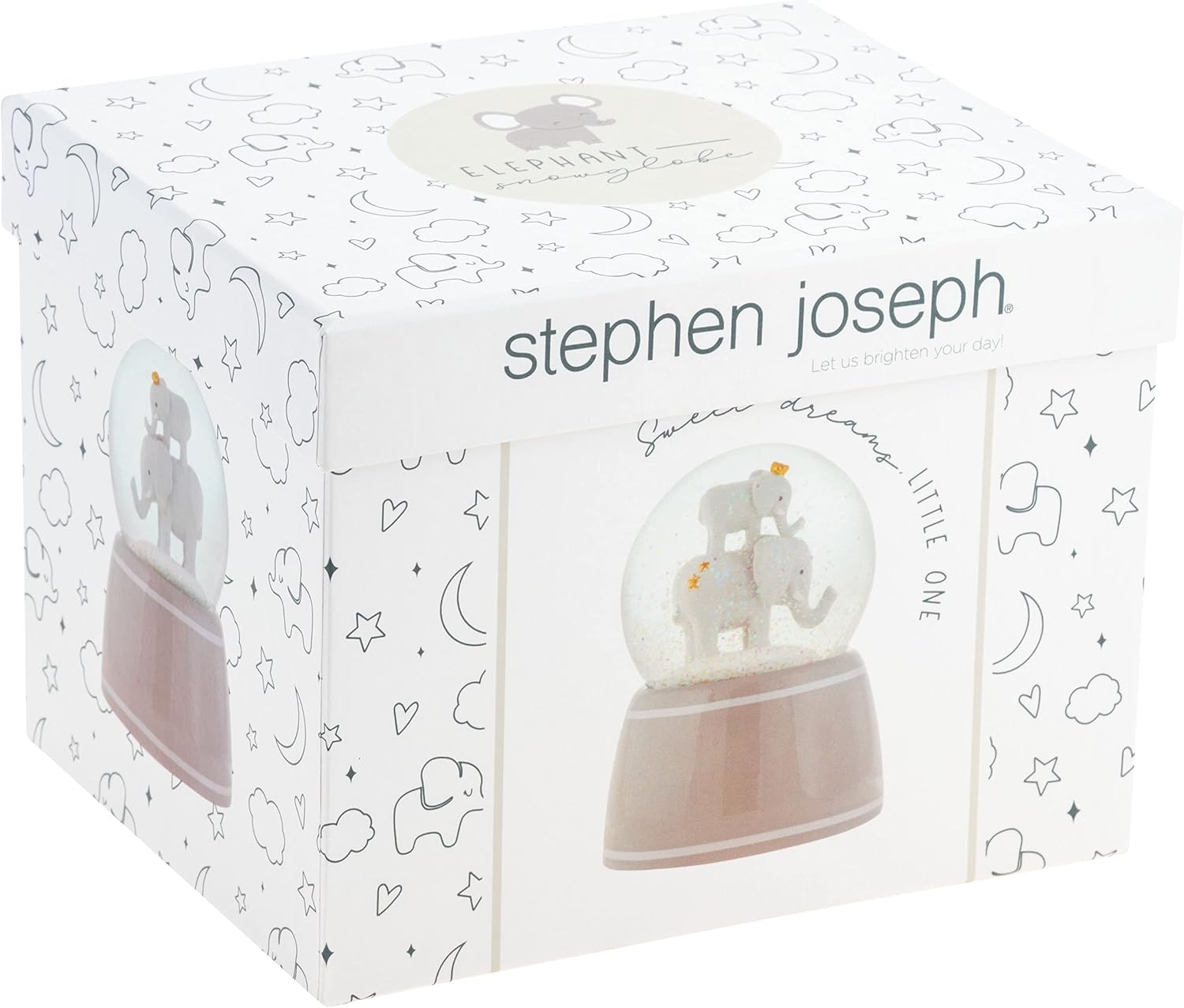 Stephen Joseph Elephant Snow Globe with Lights and Shimmer