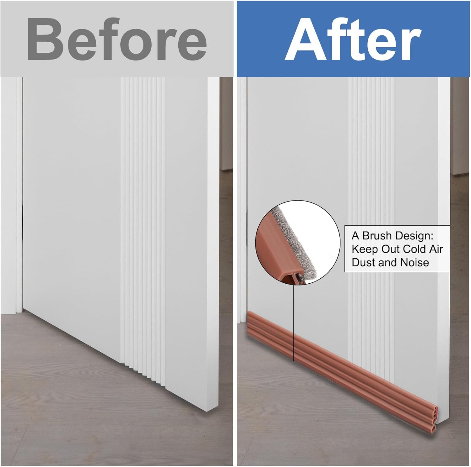 Uxcell Door Draft Stopper with Brush 3 Ft Black Self Adhesive