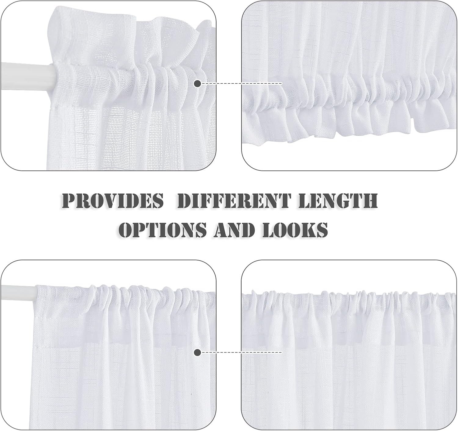 Pony Dance Door Window Curtains 80 Inch Length White Panels