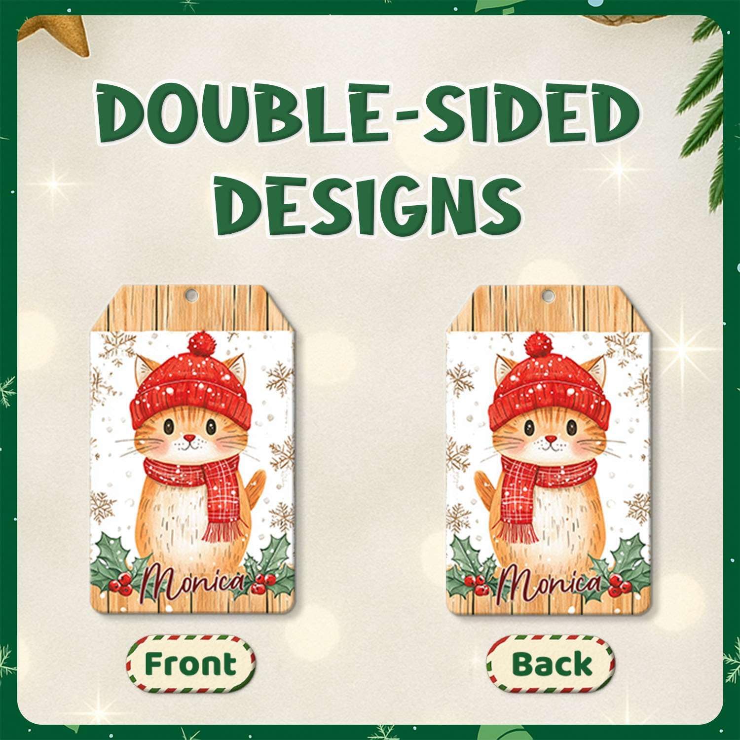 Personalized Acrylic Christmas Ornament with Custom Name for Pet Lovers