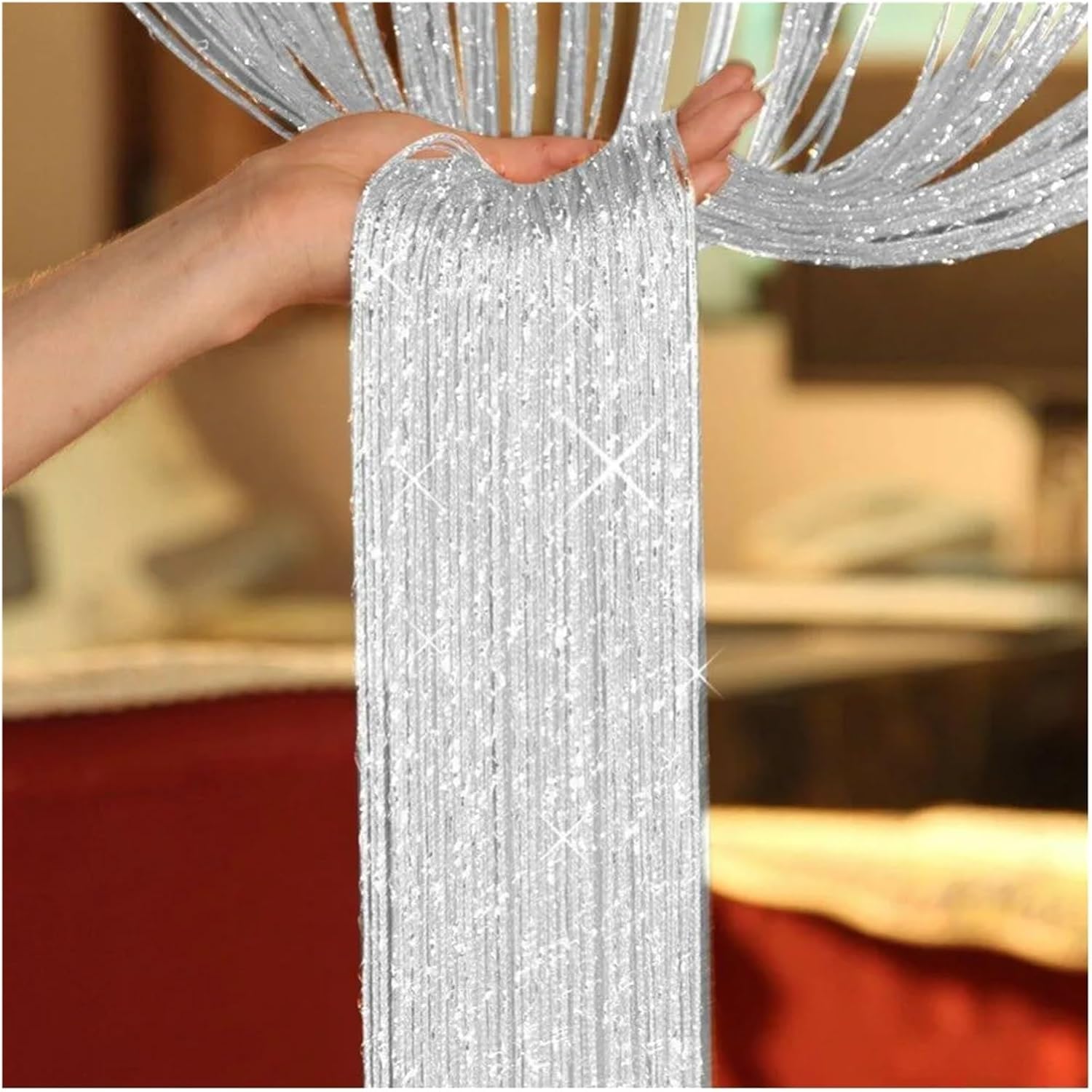 Shiny Tassel String Curtains for Living Room and Kitchen