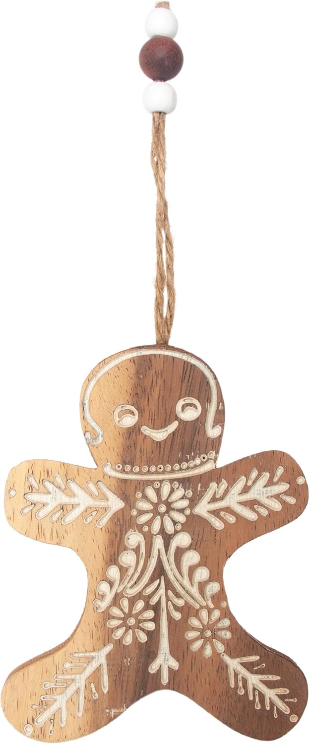 Boston International Wooden Gingerbread Christmas Ornament 45