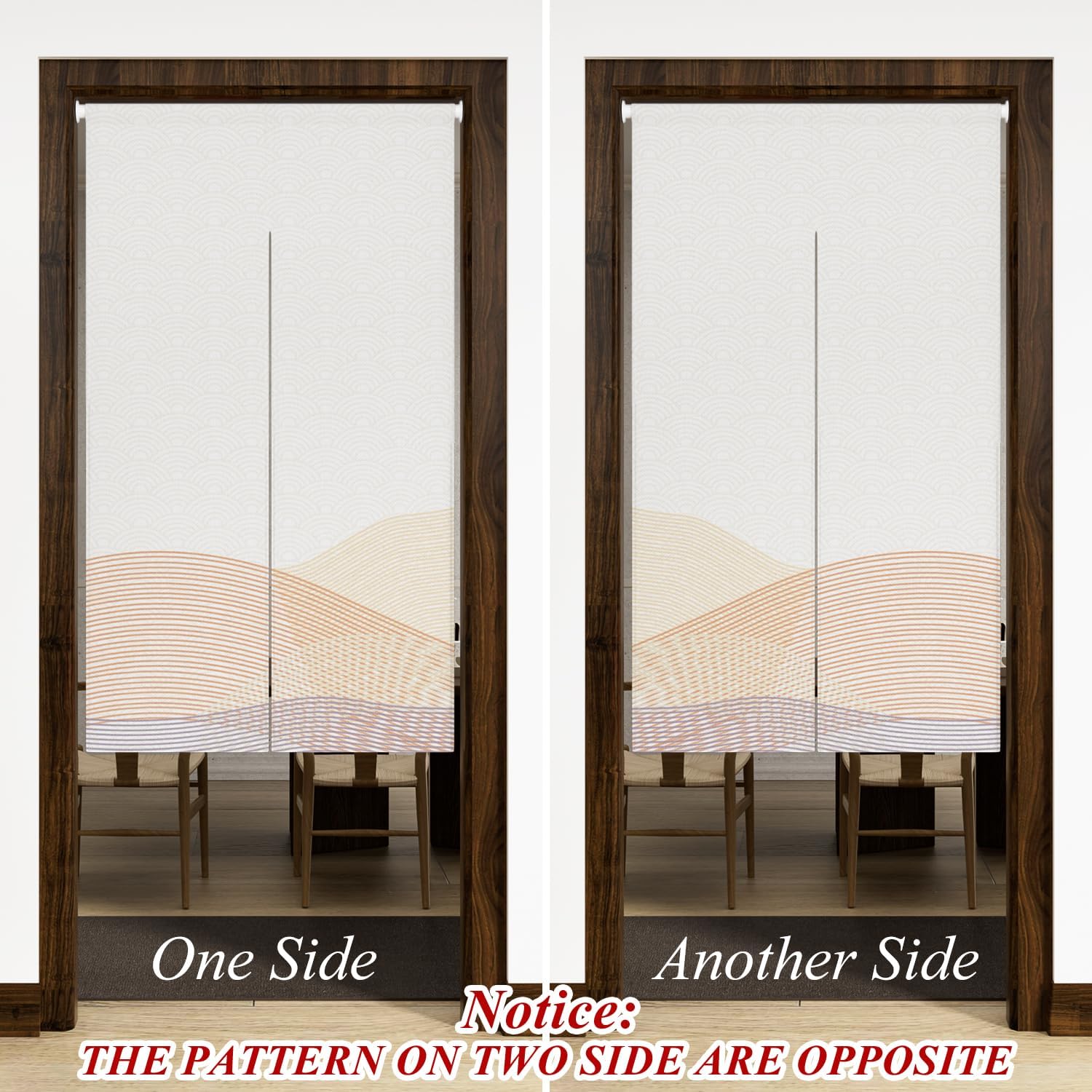 Leowefowa Traditional Japanese Noren Door Curtain Double Sided Panel 335x709