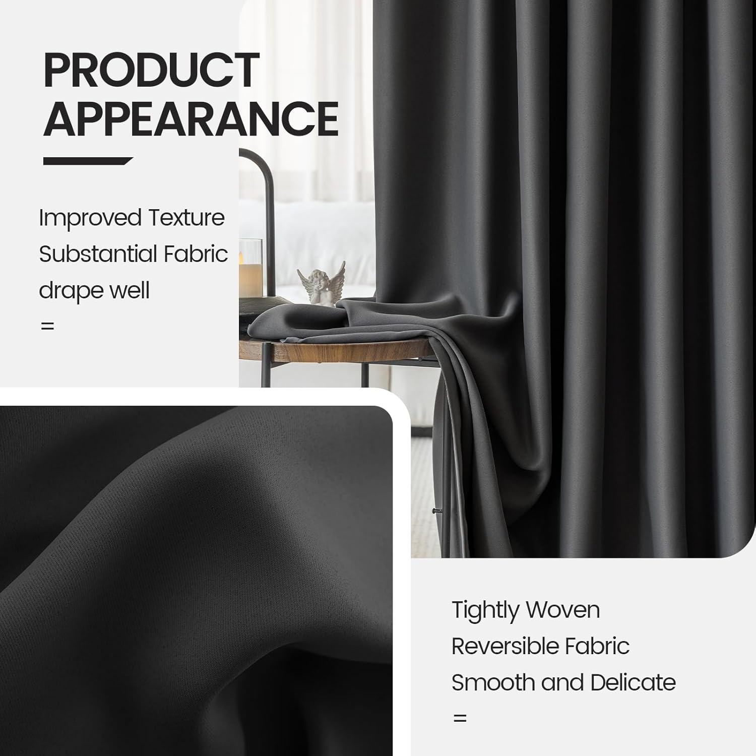 Extra Wide Room Divider Curtain Panel - Blackout Privacy Soundproof Thermal 1 Panel
