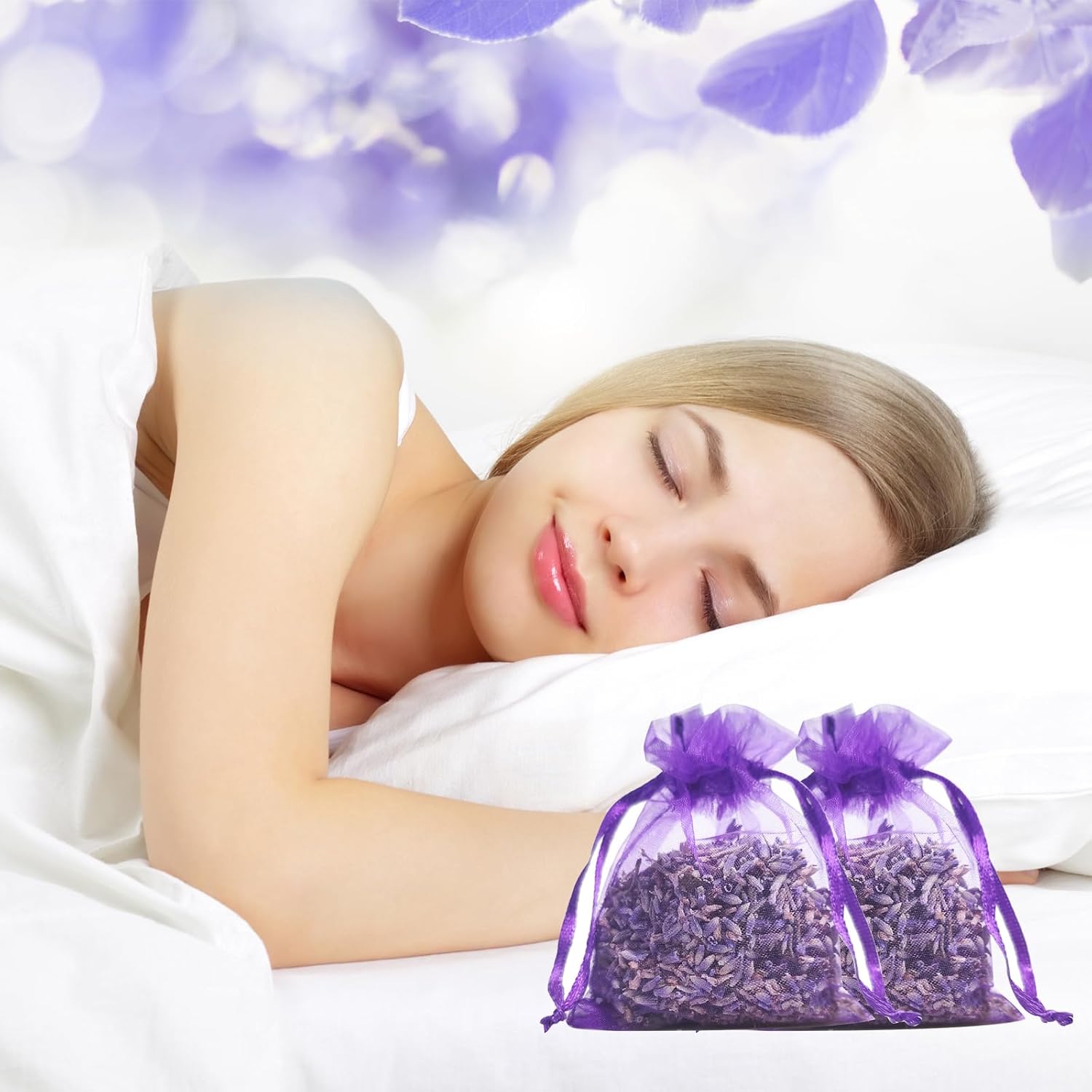24 Pack French Dried Lavender Sachets for Home Fragrance