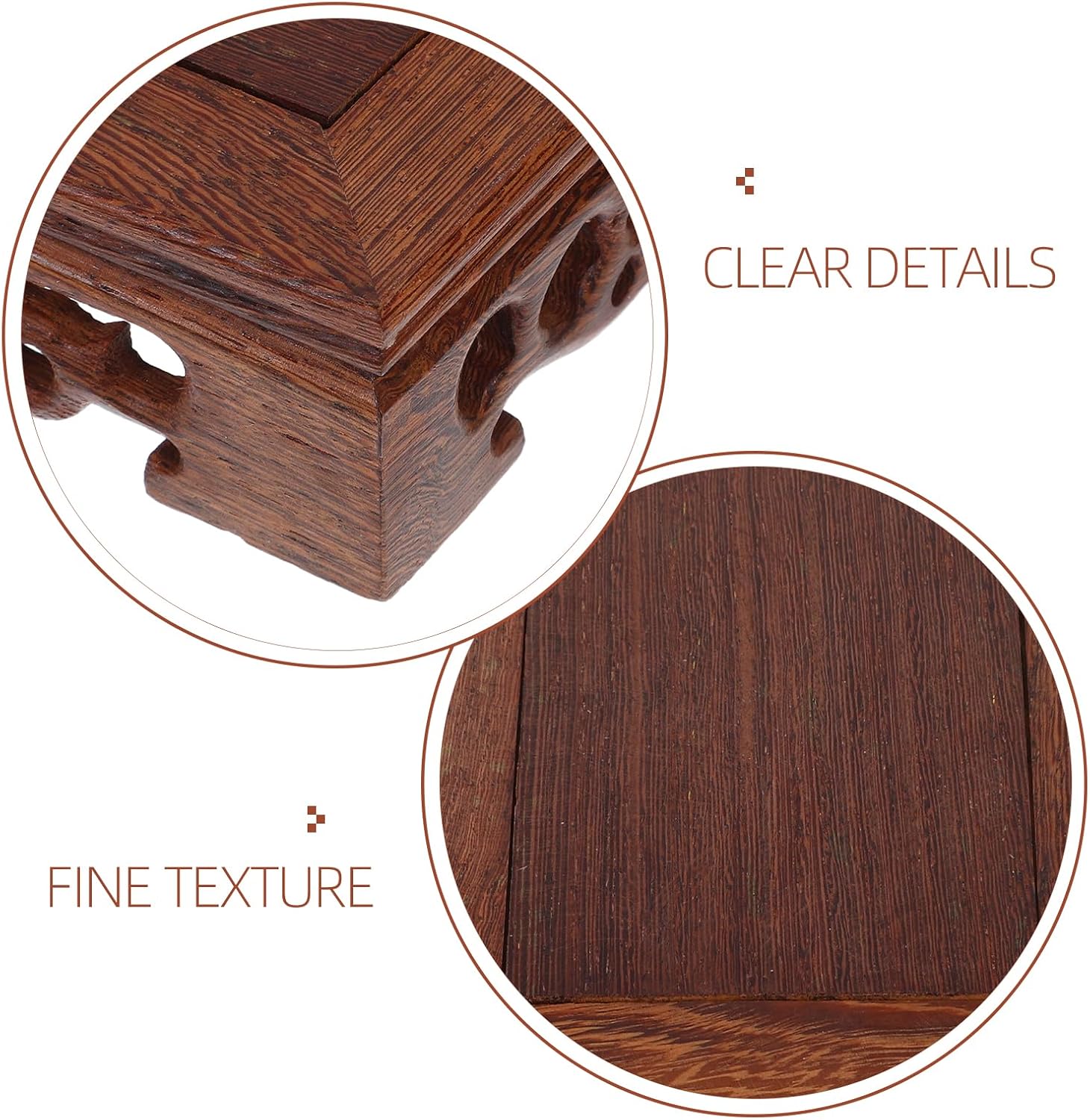 LOGOFUN Rectangular Wood Display Stand for Home Decor