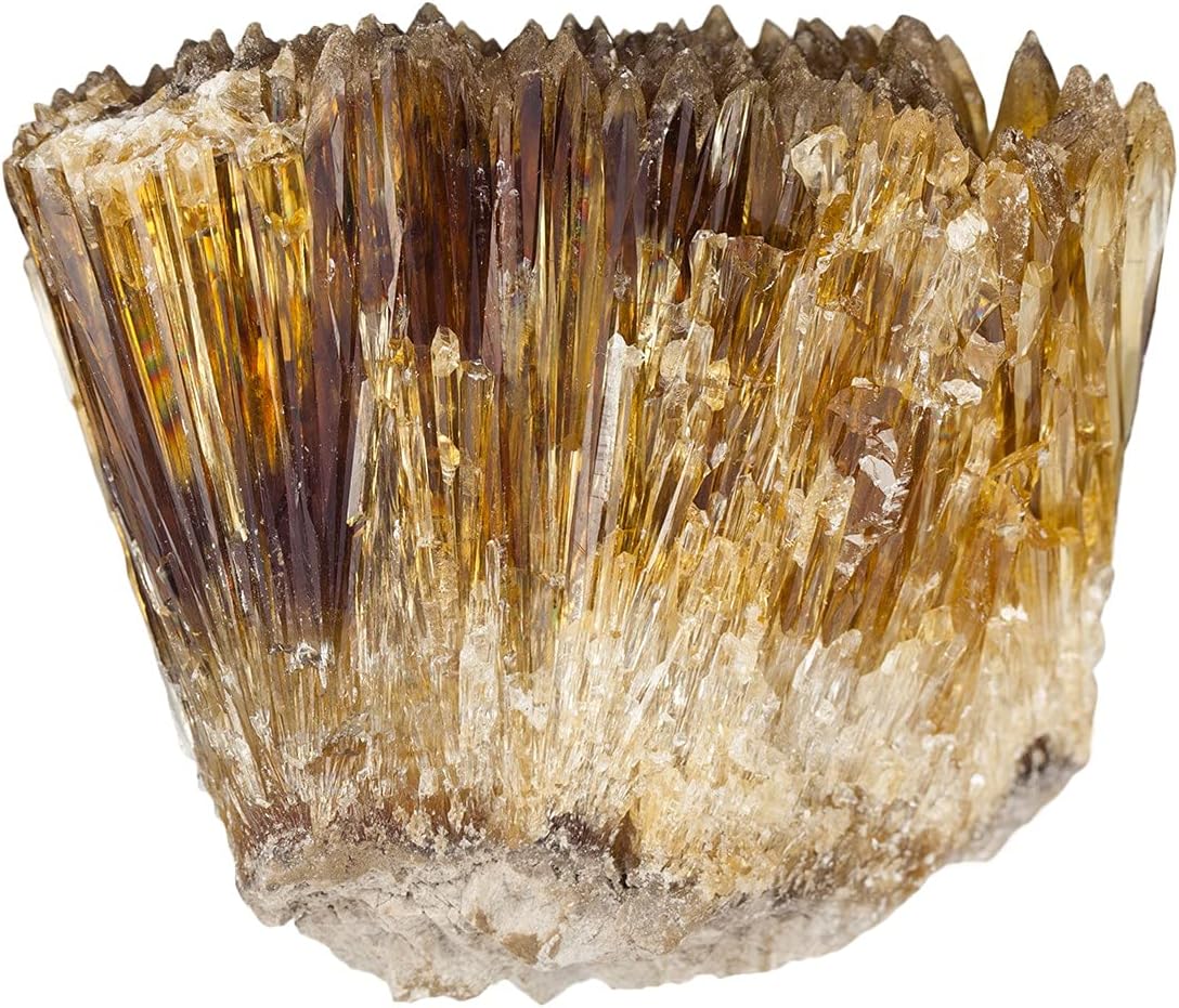 Rockcloud Amber Calcite Healing Crystal Specimen for Home Decoration
