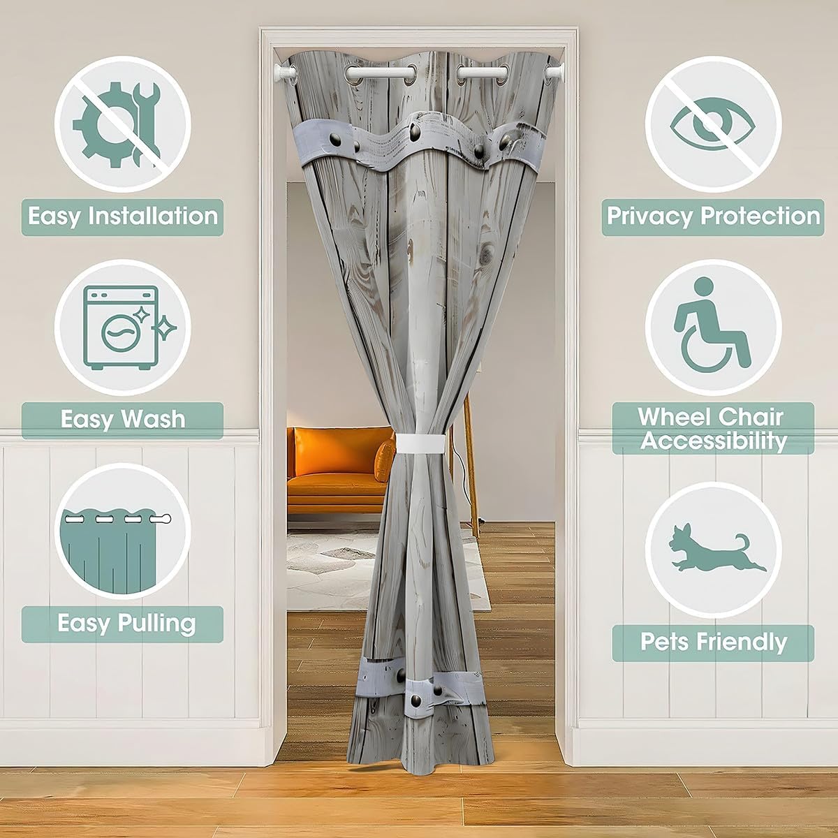 Castle Fairy 42x80 Inch Farmhouse Style Door Curtain Panel