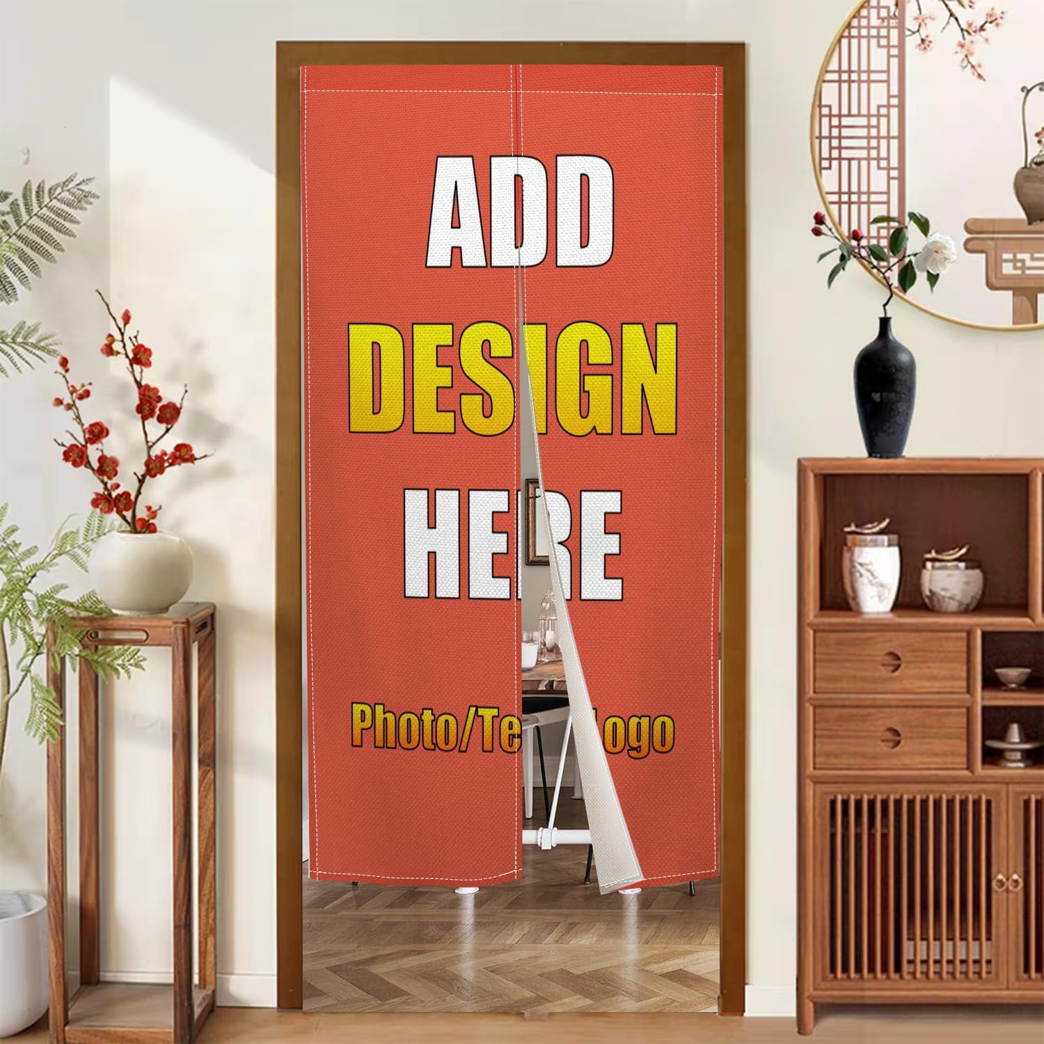 Custom Door Curtain Noren with Photo Text Logo