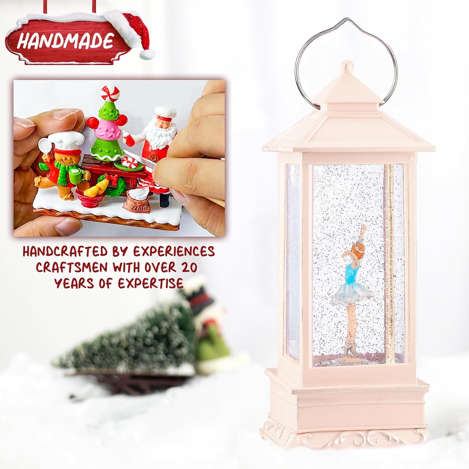 11 Inch Musical Ballerina Snow Globe with Light and 6H Timer