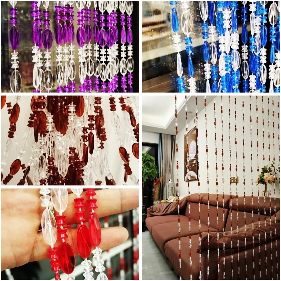Ave Split Beaded Curtain Doorway Decor 39x787 Inch