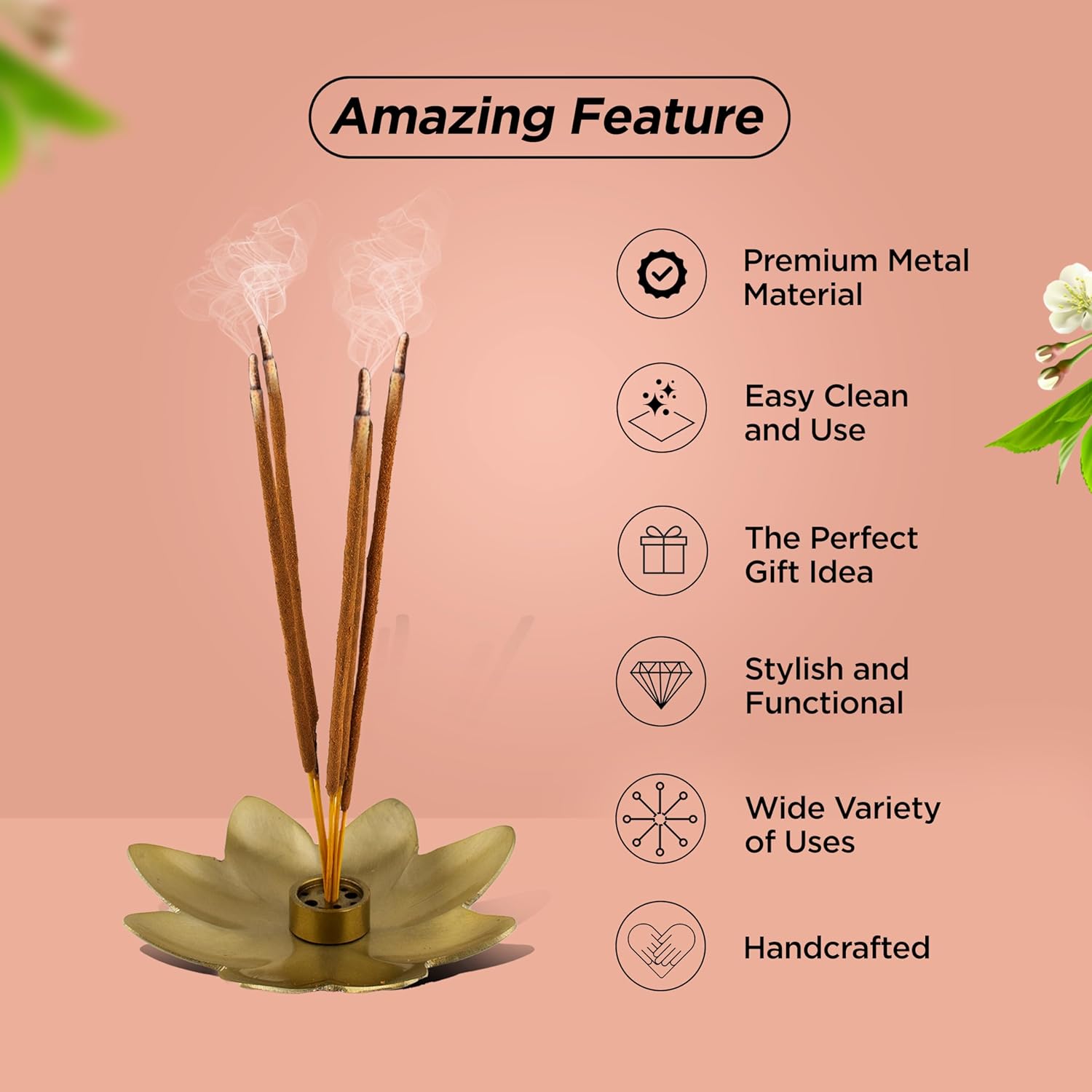 Raajsee Flower Incense Holder Set of 3
