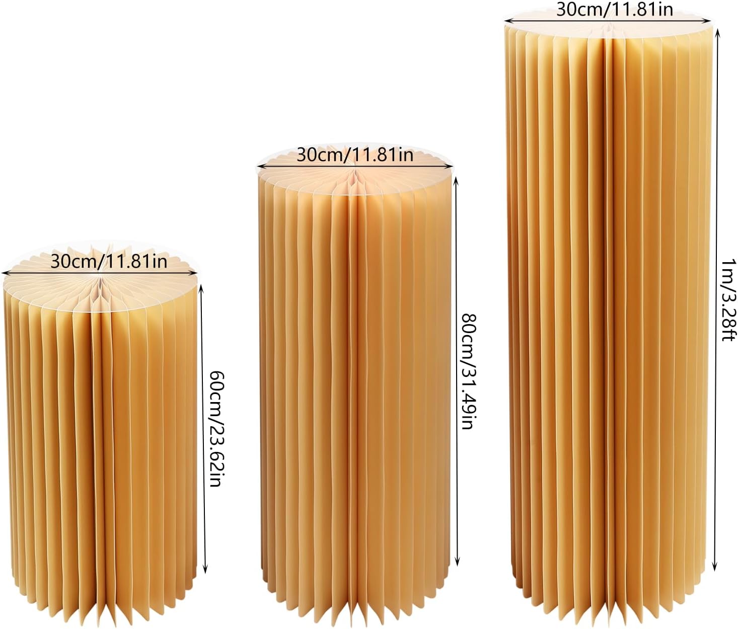 3PCS Cylinder Pedestal Stands for Wedding Party Decorations