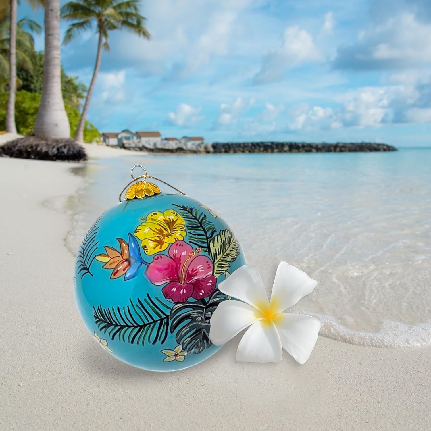 Pineapple Tropical Delight Hawaiian Christmas Ornament 3 Inch