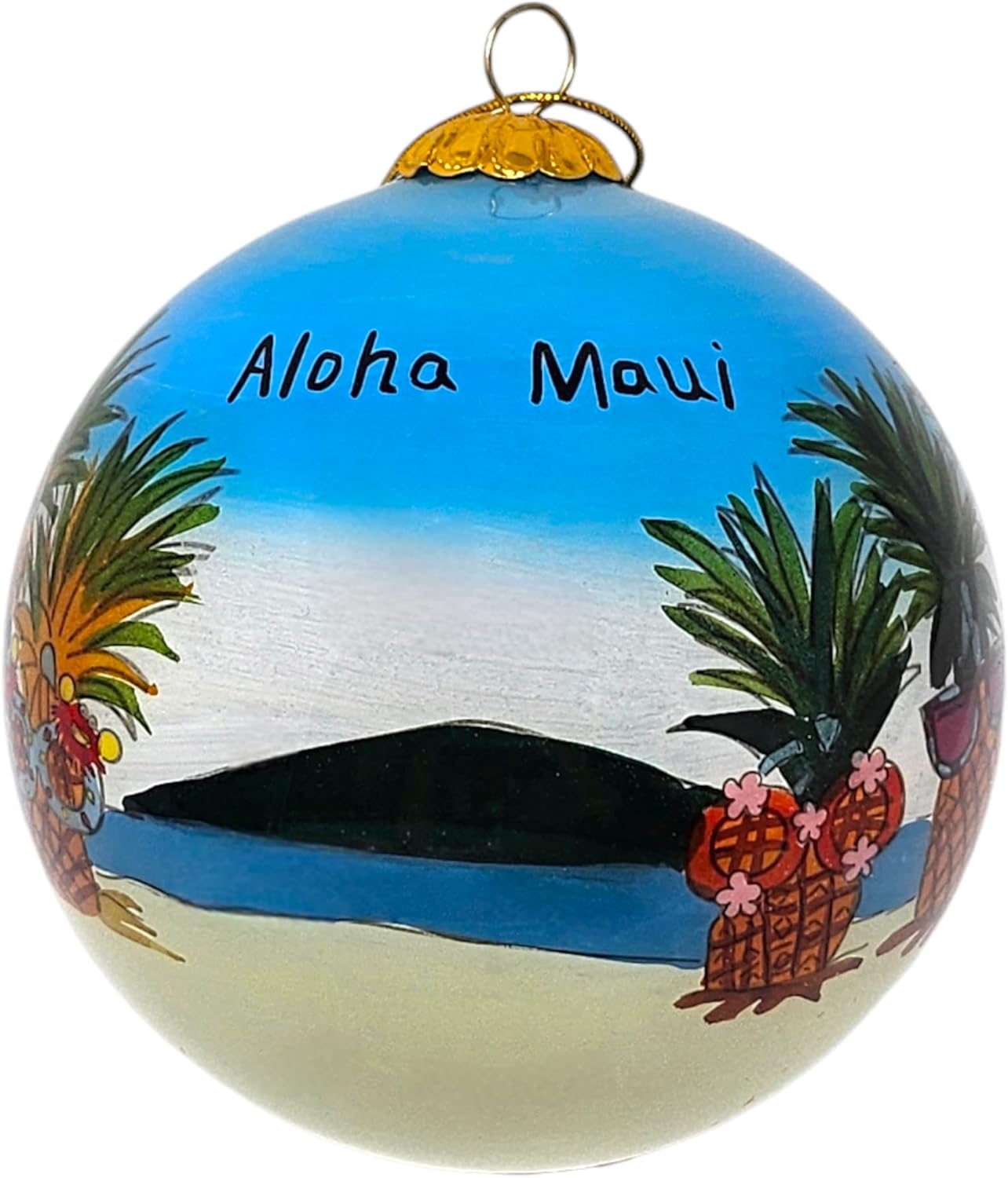 Chill Pineapple Vibes Hawaiian Christmas Ornament