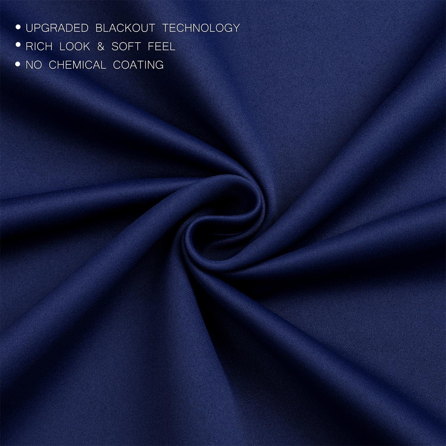 MIUCO 2 Panel Room Darkening Thermal Insulated Grommet Curtains Navy Blue 63 Inches