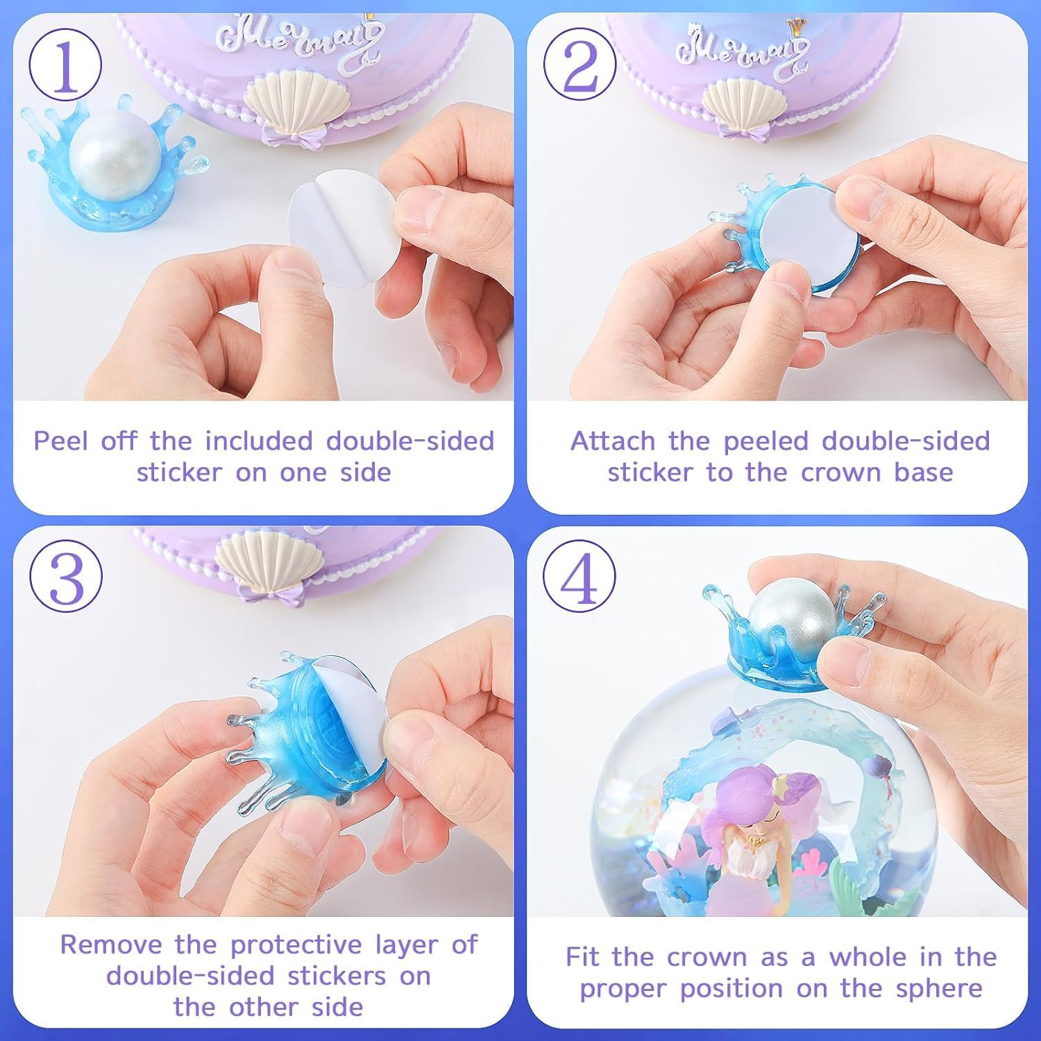 BREIS Mermaid Snow Globe with Music and LED Lights