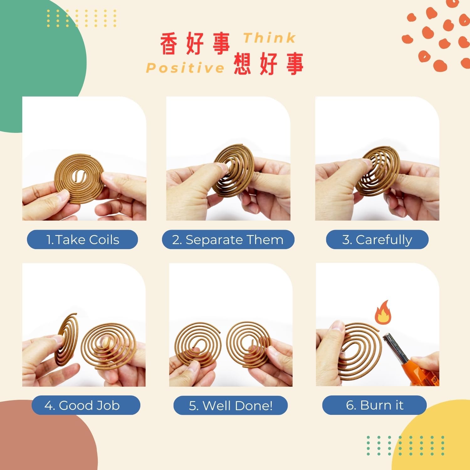 B77 Agarwood Incense Coils 48pcs 3-35hr Taiwan Style