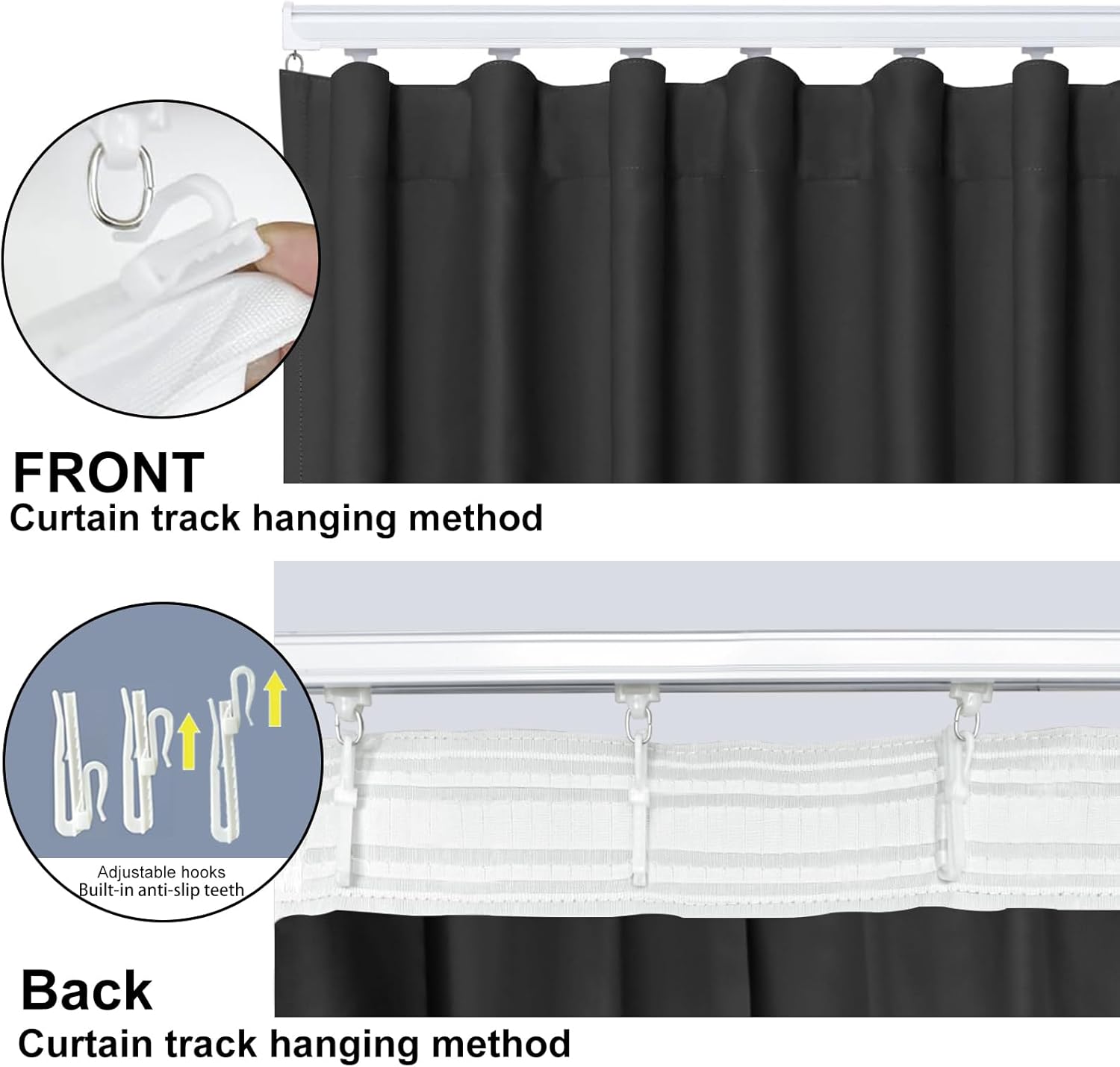 Room Divider Curtains with Hooks 1 Panel Grey 100x84 Inch