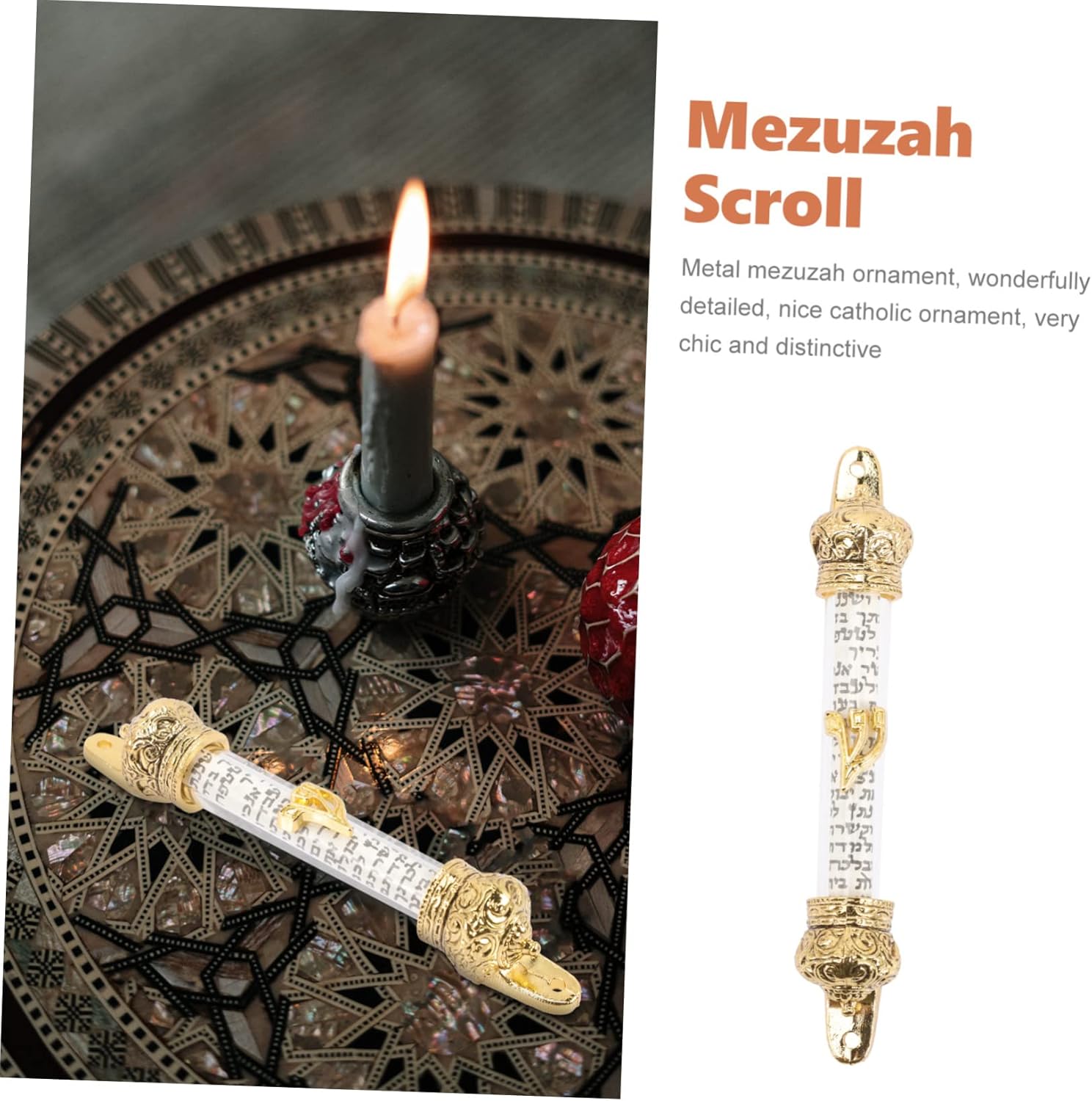BIUDECO Mezuzah Decorative Metal Door Mount with Scroll