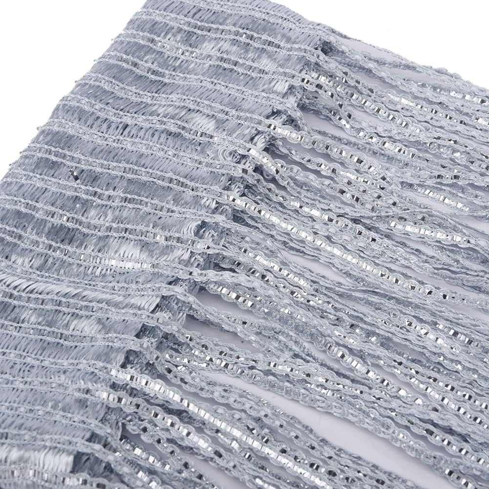 Sparkle String Curtains for Door 79x40inch Silver