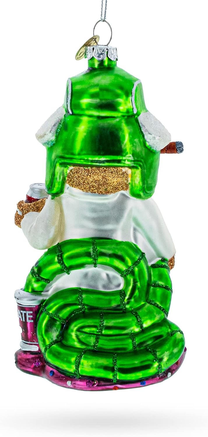 Gingerbread Party Blown Glass Christmas Ornament