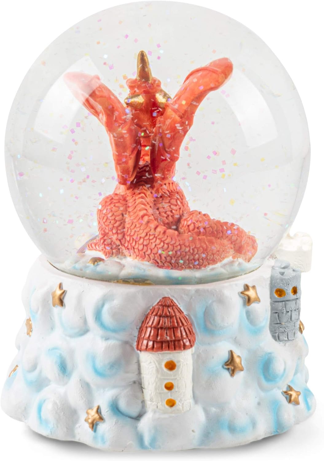Red Dragon with Unicorn Musical Snow Globe 100MM