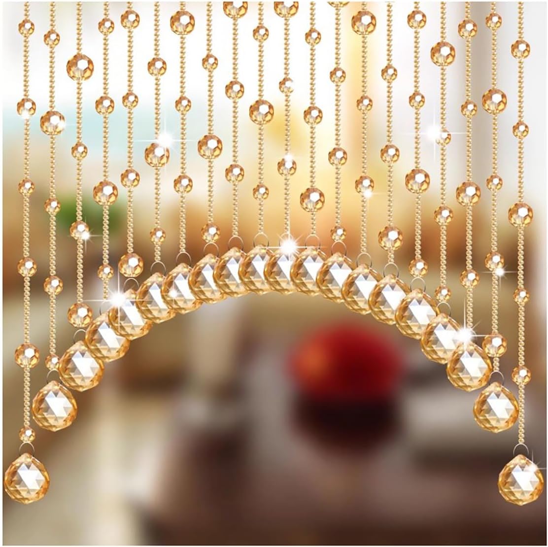Crystal Beaded Curtain for Doorway 20 Strings Room Divider