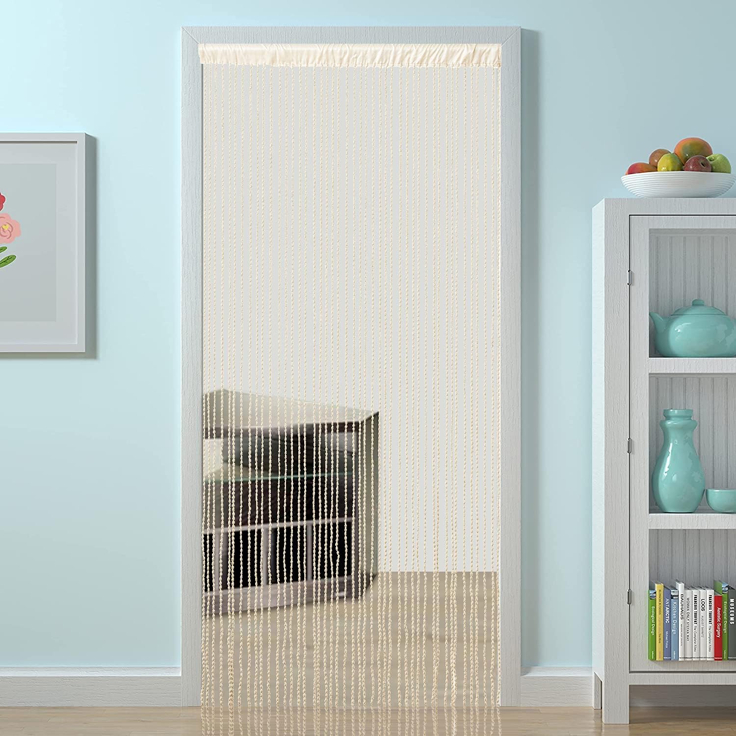 Light Beige Spaghetti String Curtain 1 Panel