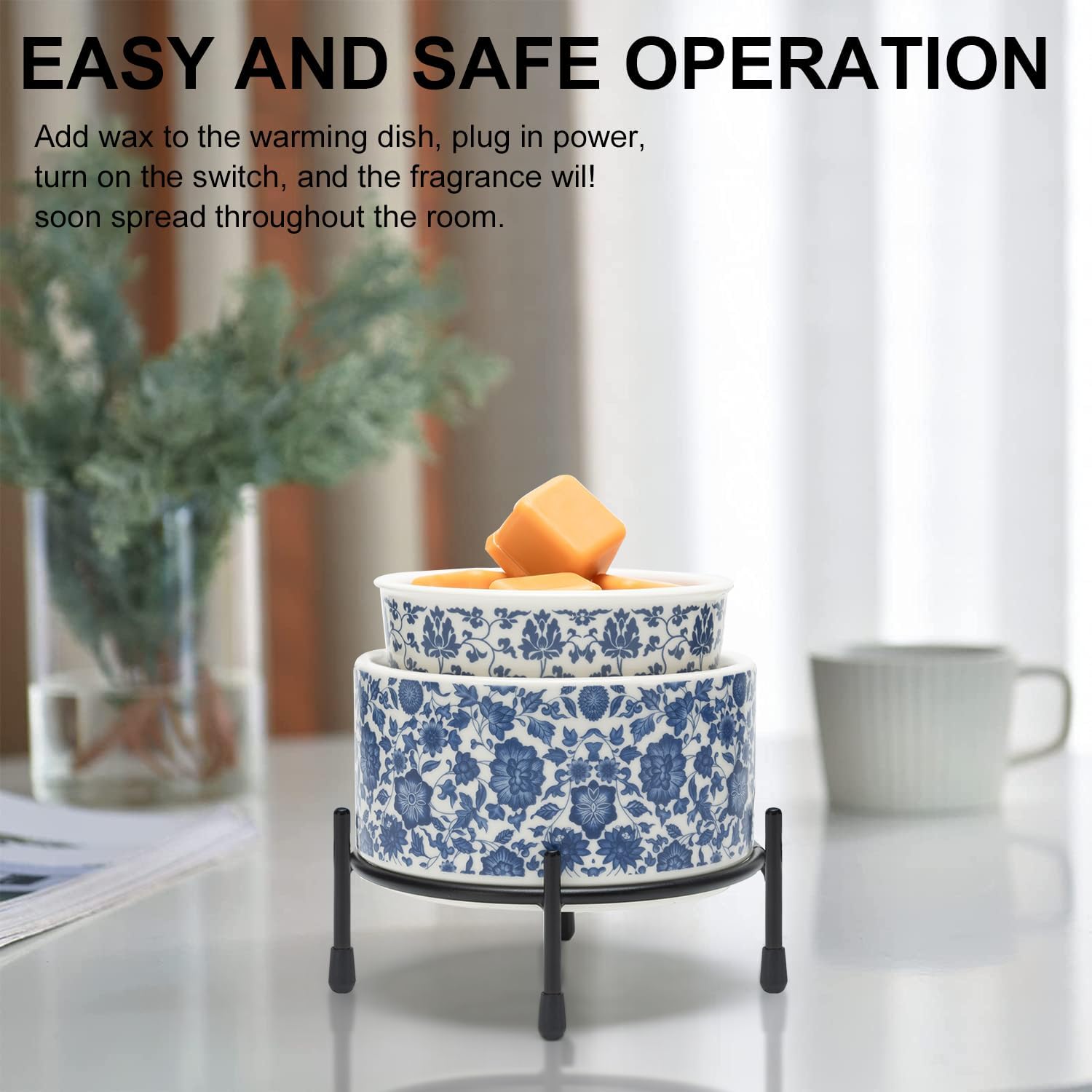 Blue and White Porcelain Pattern Wax Melter Warmer